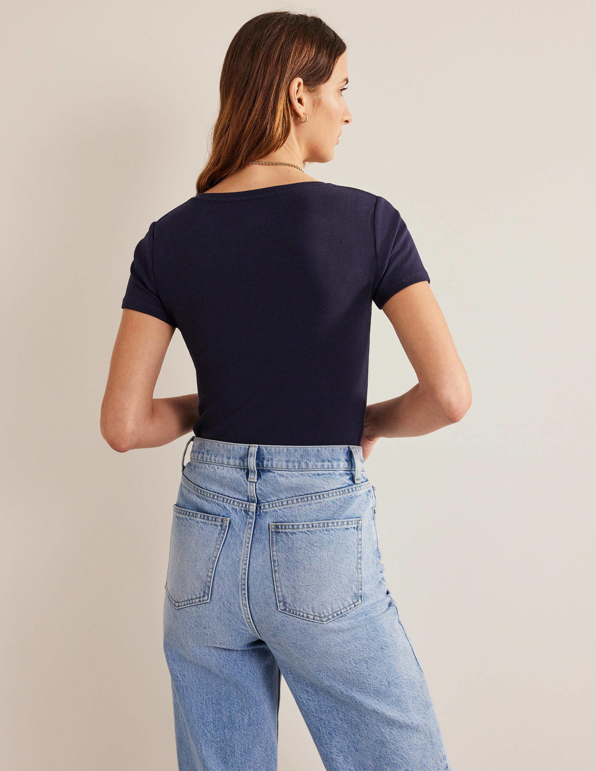 T-shirt Essential à manches courtes-Bleu marine-3
