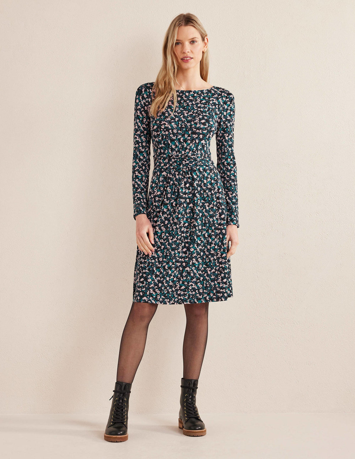 Robe Abigail en jersey-Algue, motif Painterly Stroke - Image 4
