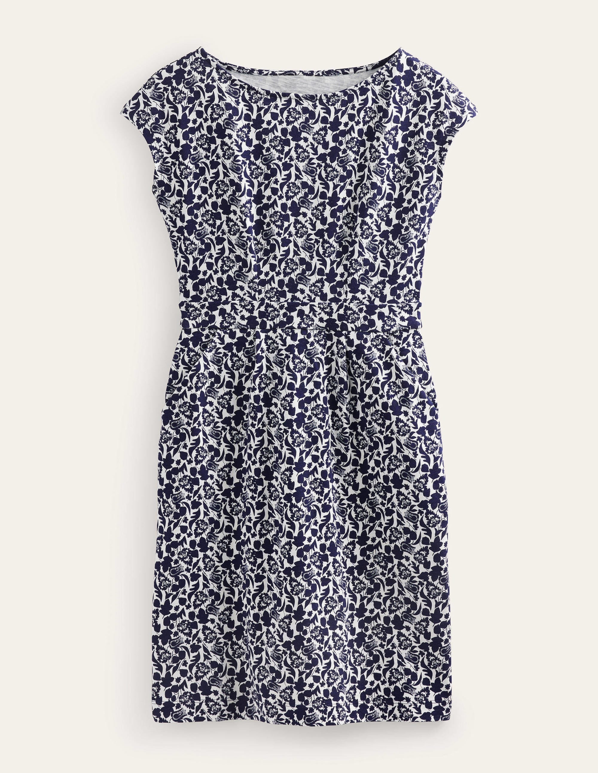 Florrie Jersey Dress-French Navy, Tulip Bloom - Image 7