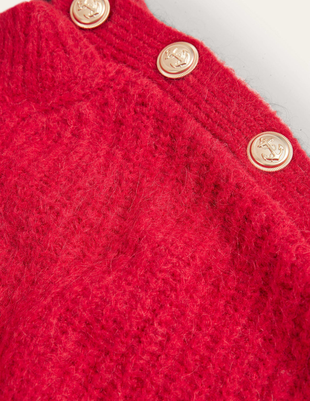 Fluffy Ribbed Button Jumper-Ruby-7