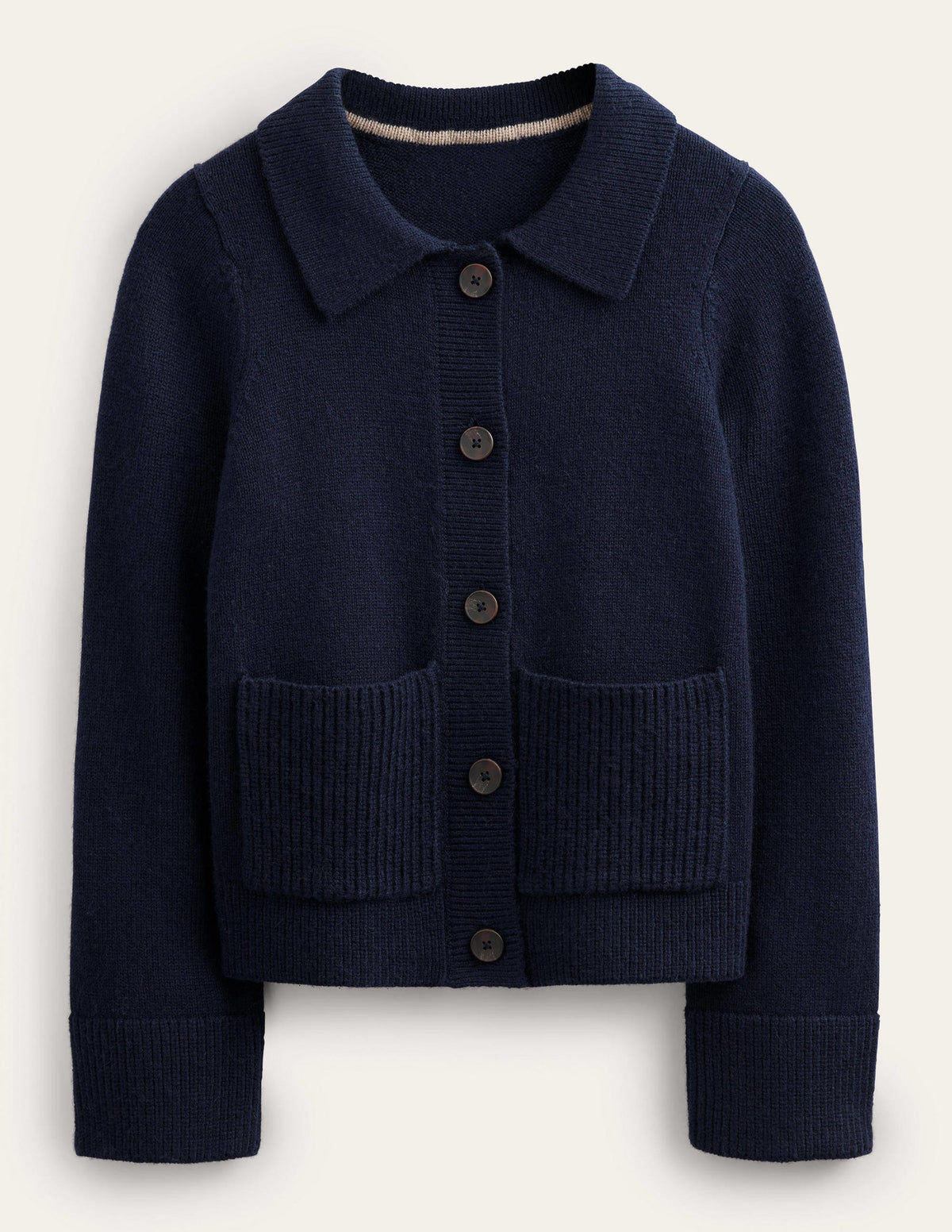 Cardigan mit Kragen-Marineblau - Image 5