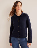 Cardigan mit Kragen-Marineblau