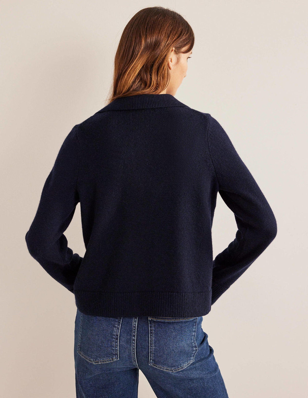 Cardigan mit Kragen-Marineblau - Image 3