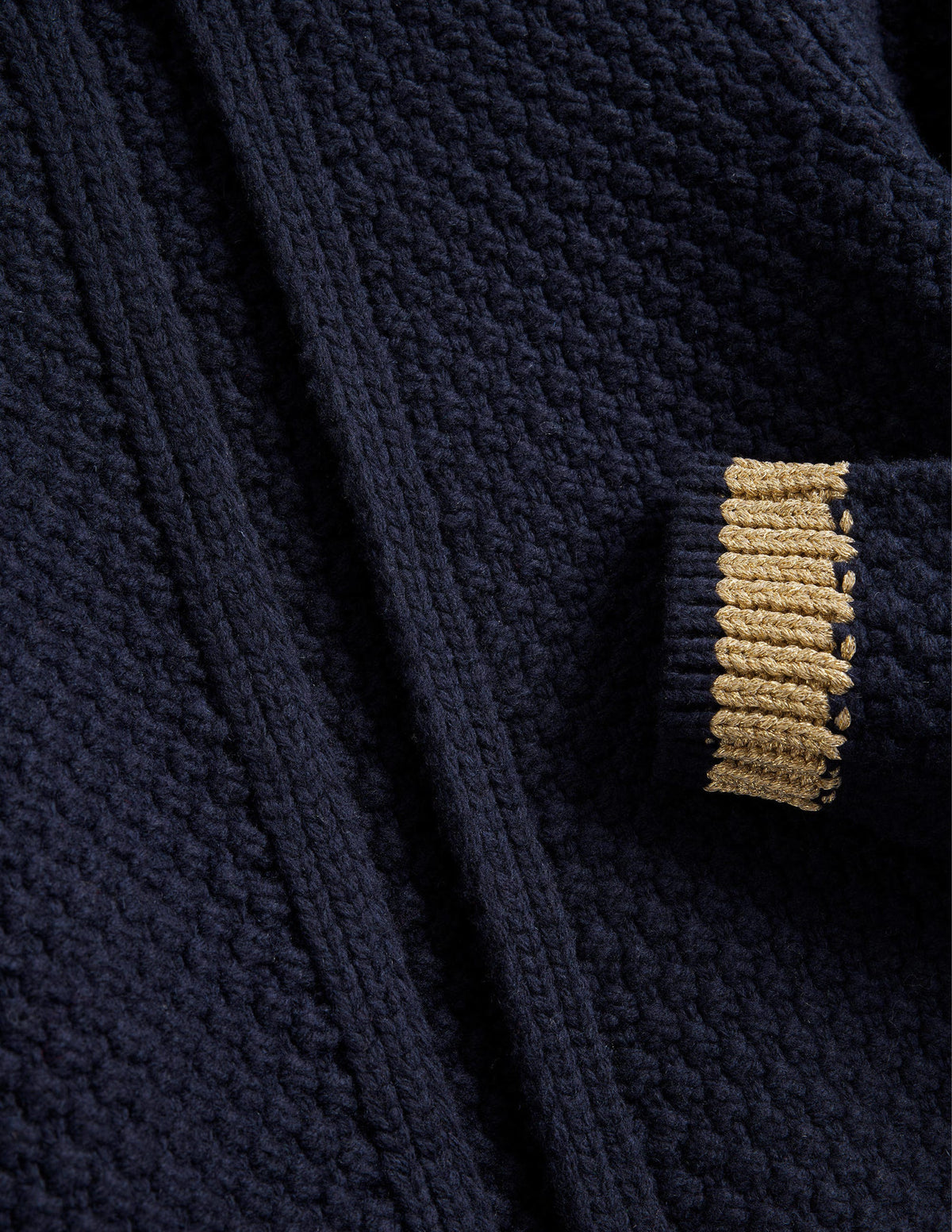Strukturierter Grobstrick-Cardigan-Navy, Gold-7