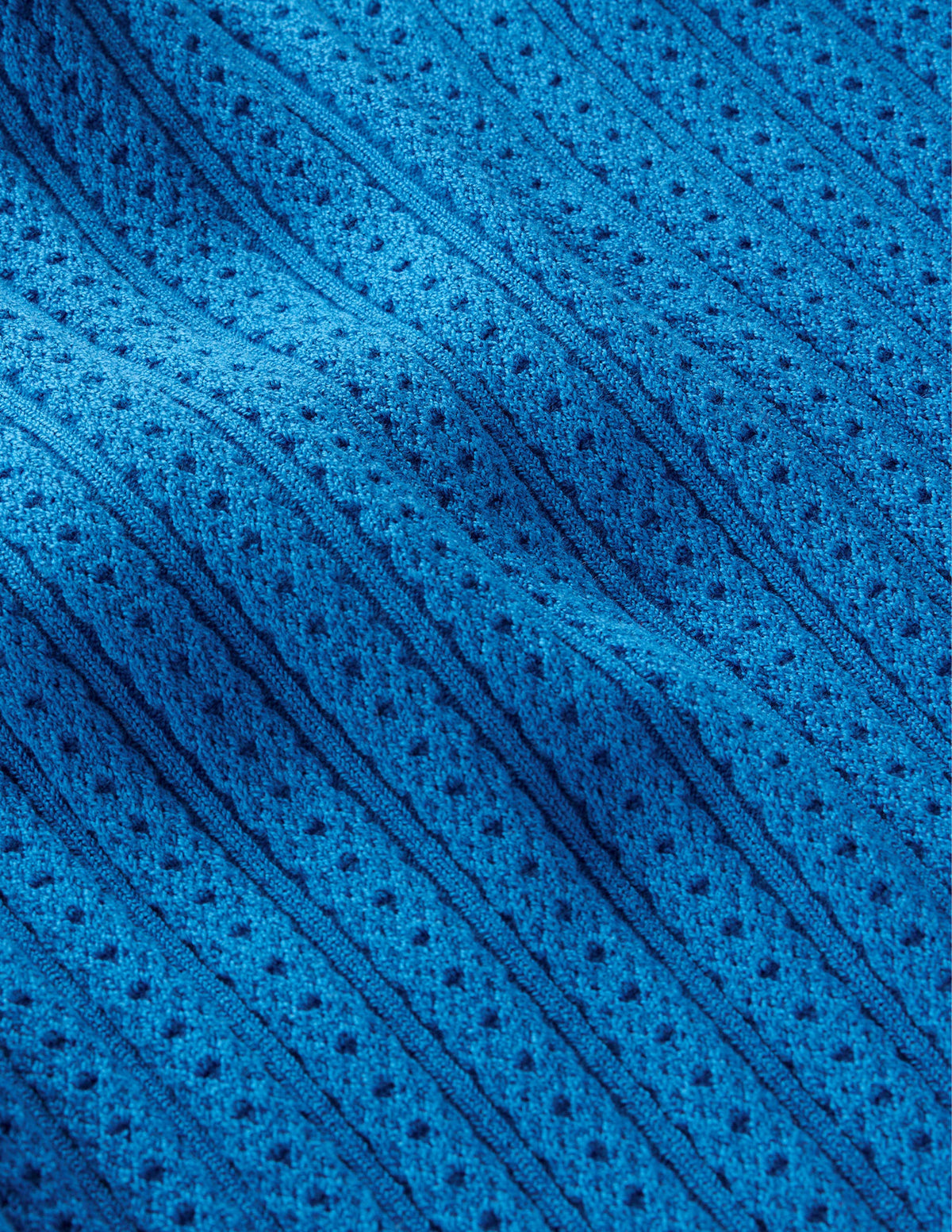 Geripptes T-Shirt mit hohem Kragen-Nebelblau - Image 6