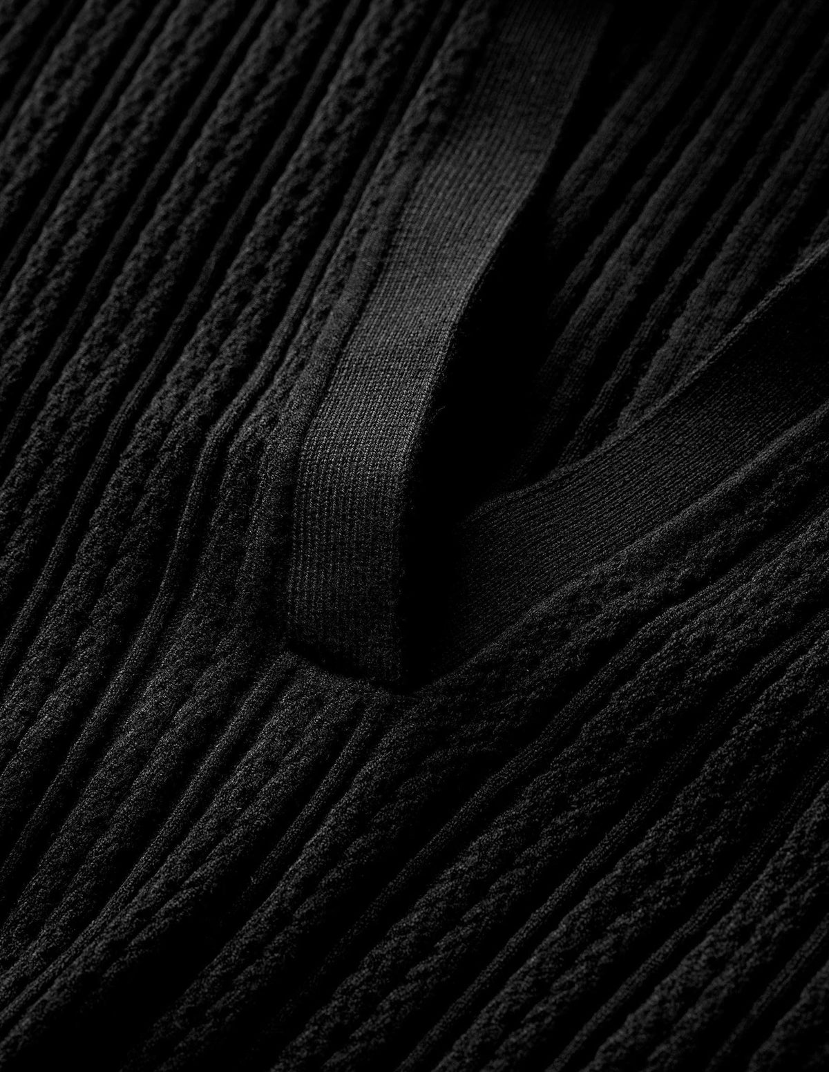 T-shirt côtelé à col-Noir - Image 6