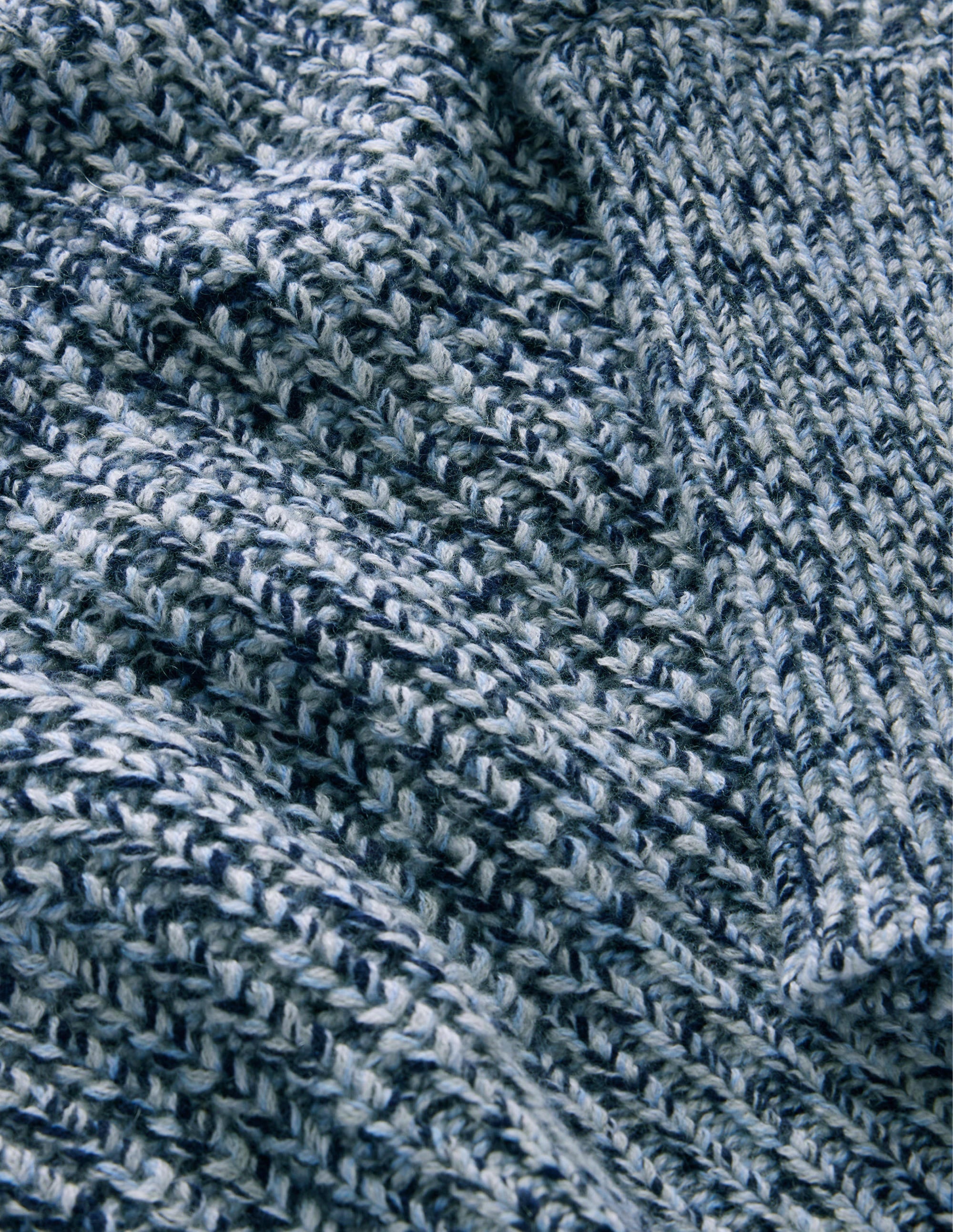 Breiter Kaschmirpullover mit Rippstruktur-Blues Melange - Image 6