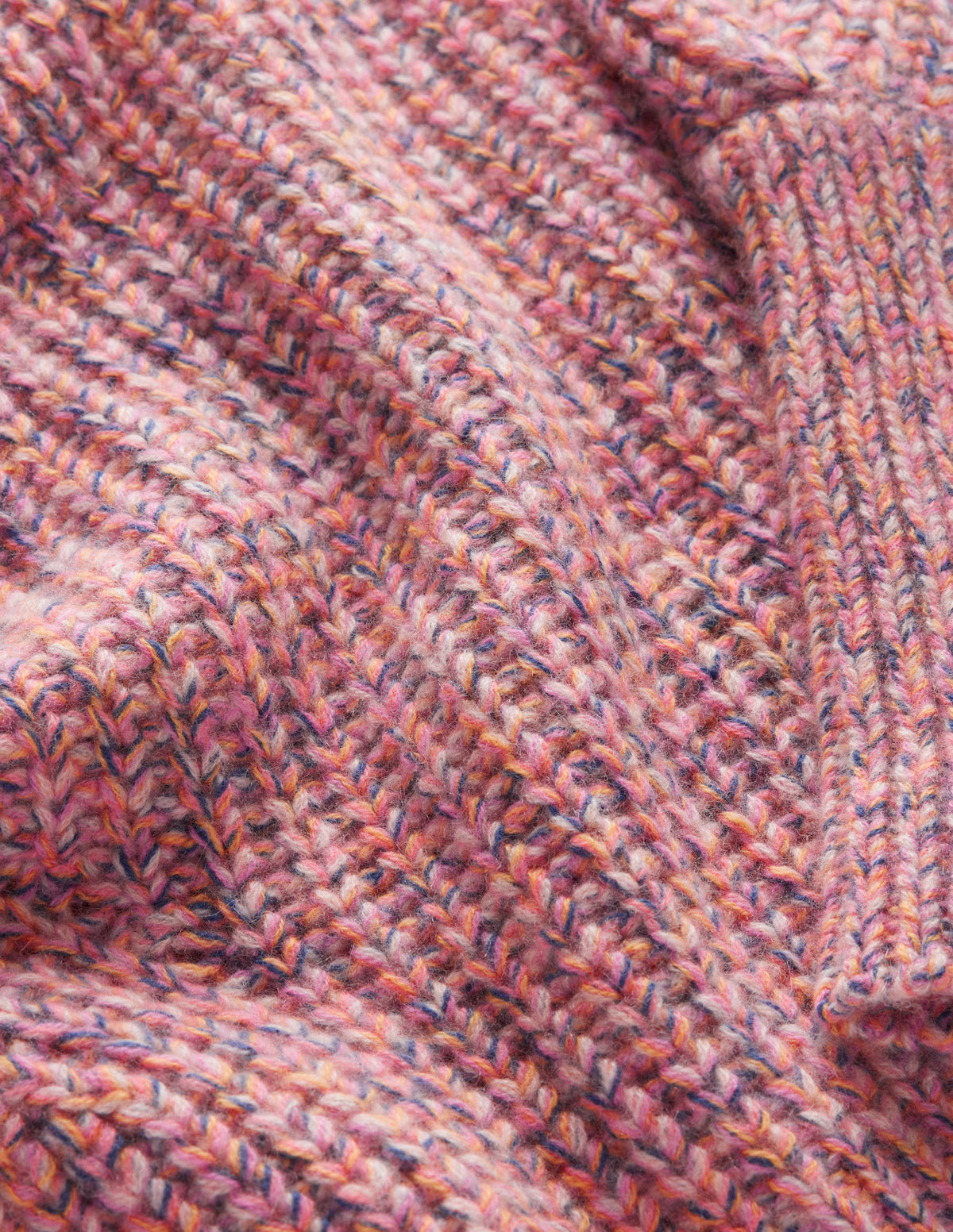 Pull à côtes épaisses en cachemire-Vieux rose chiné - Image 7