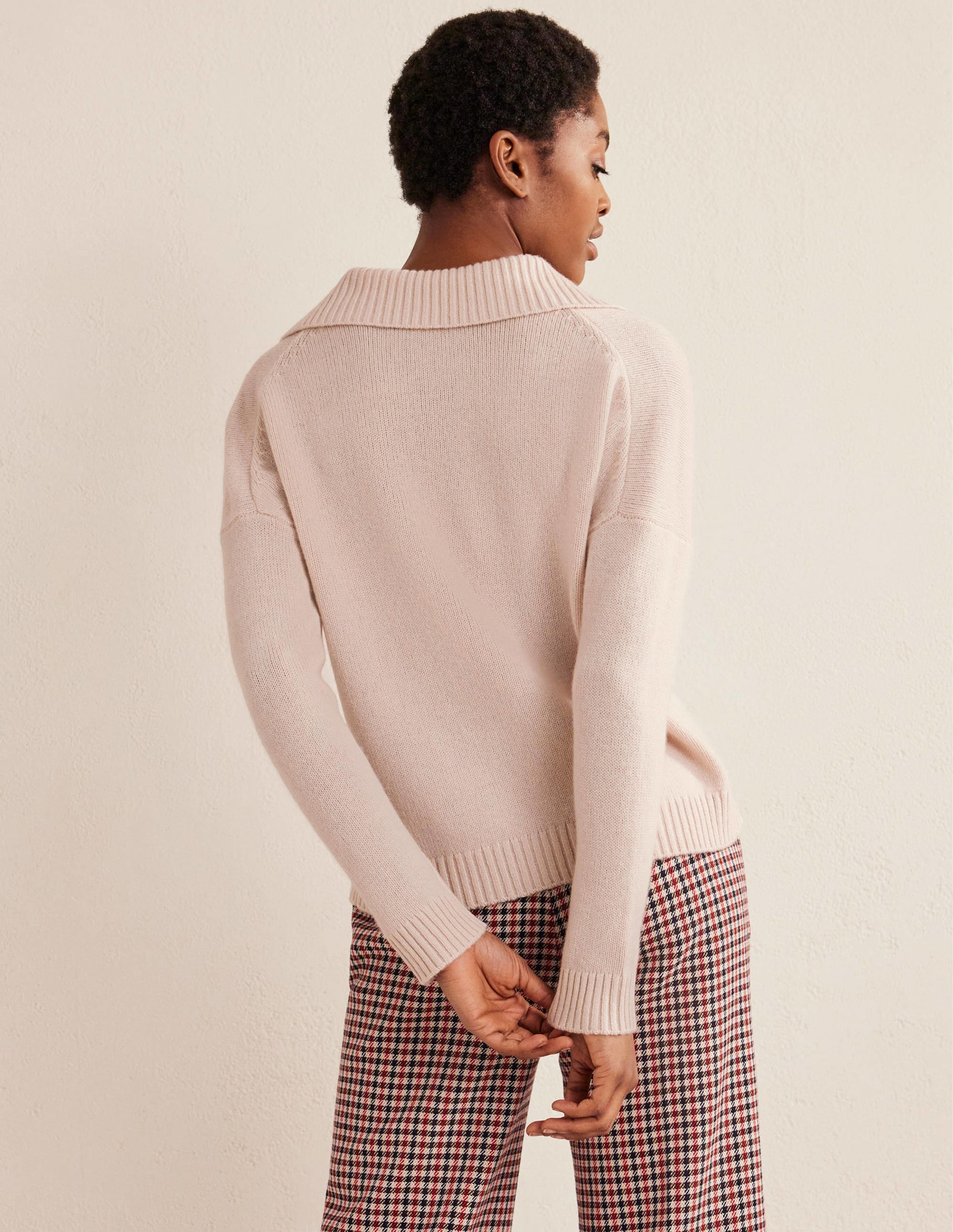 Kaschmirpullover mit Kragen-Seilbraun - Image 3