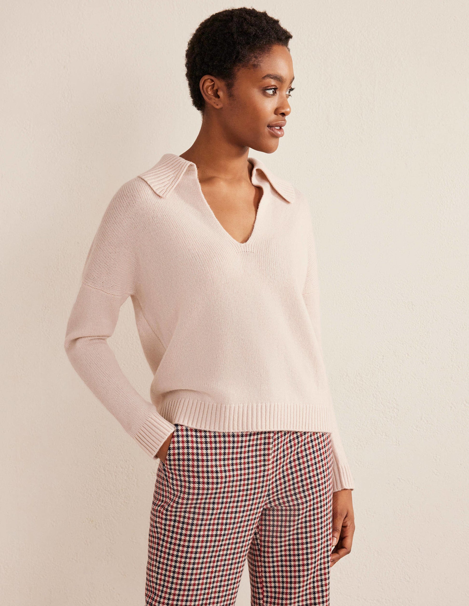 Kaschmirpullover mit Kragen-Seilbraun-4