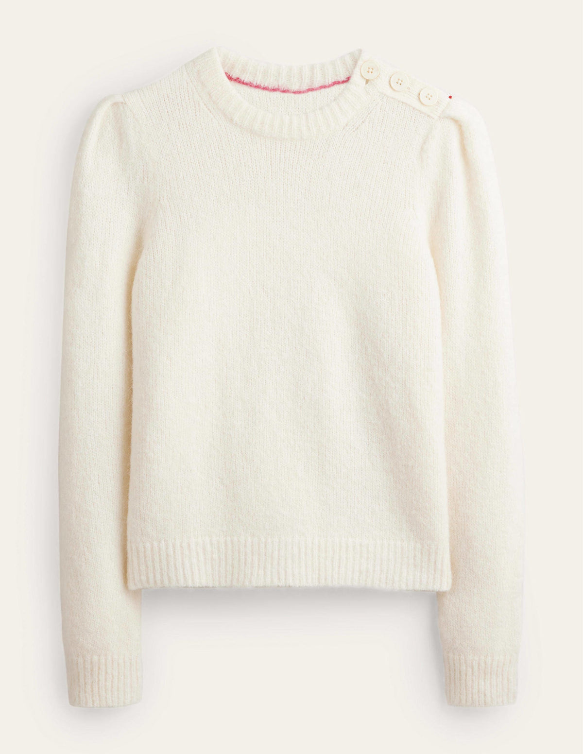 Pull avec boutons aux épaules-Ivoire chaud-5