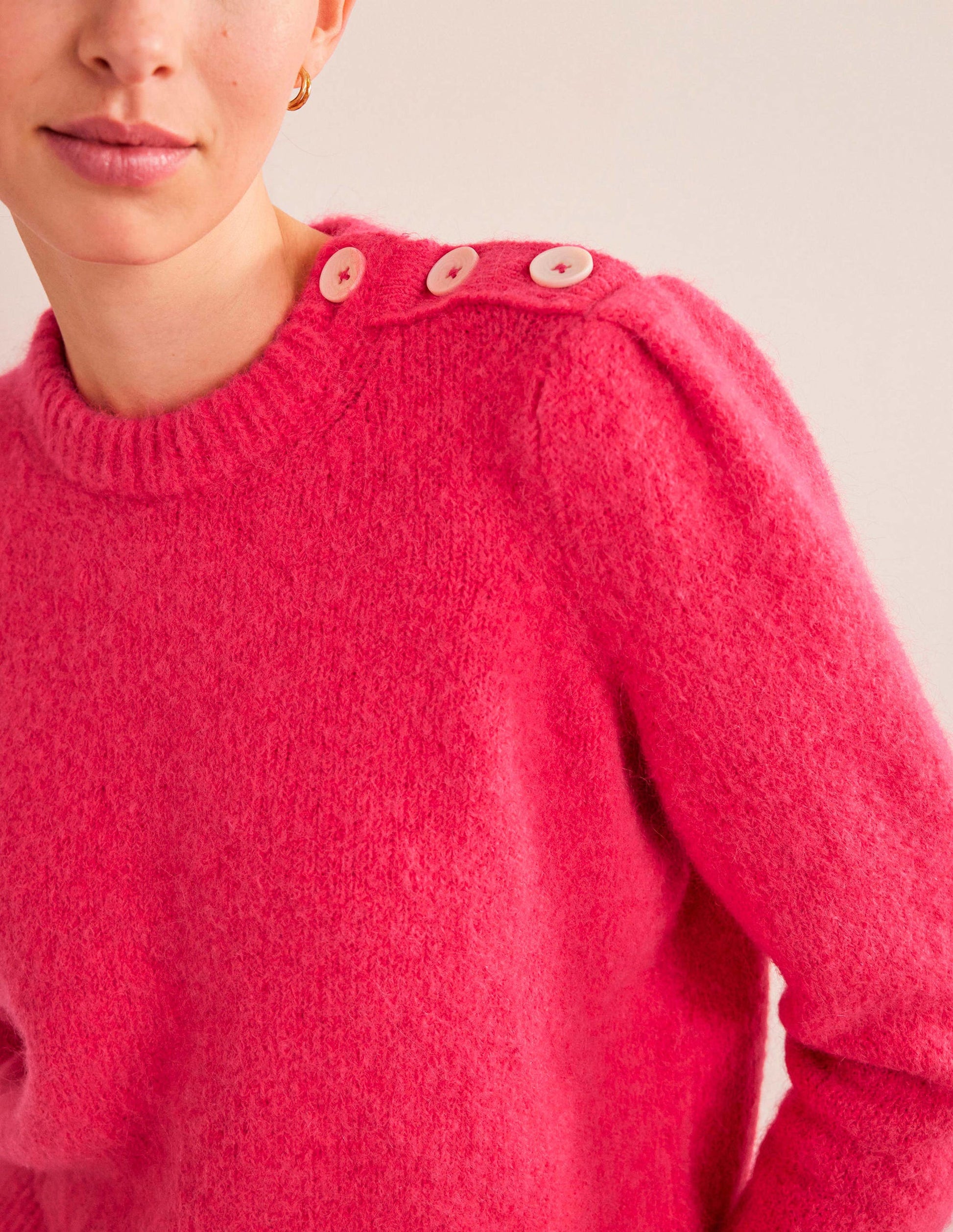 Pull avec boutons aux épaules-Rose virtuel-2