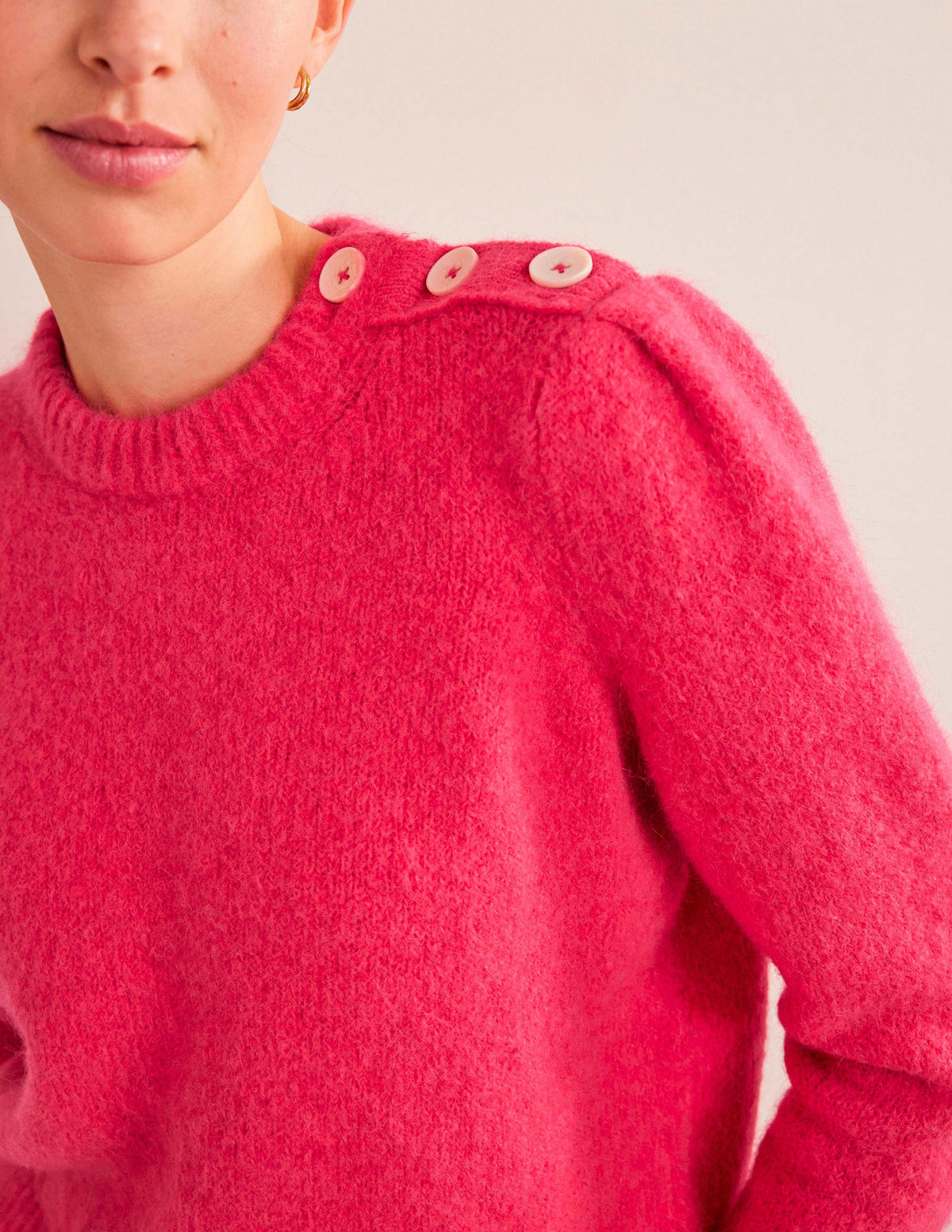 Pull avec boutons aux épaules-Rose virtuel - Image 2