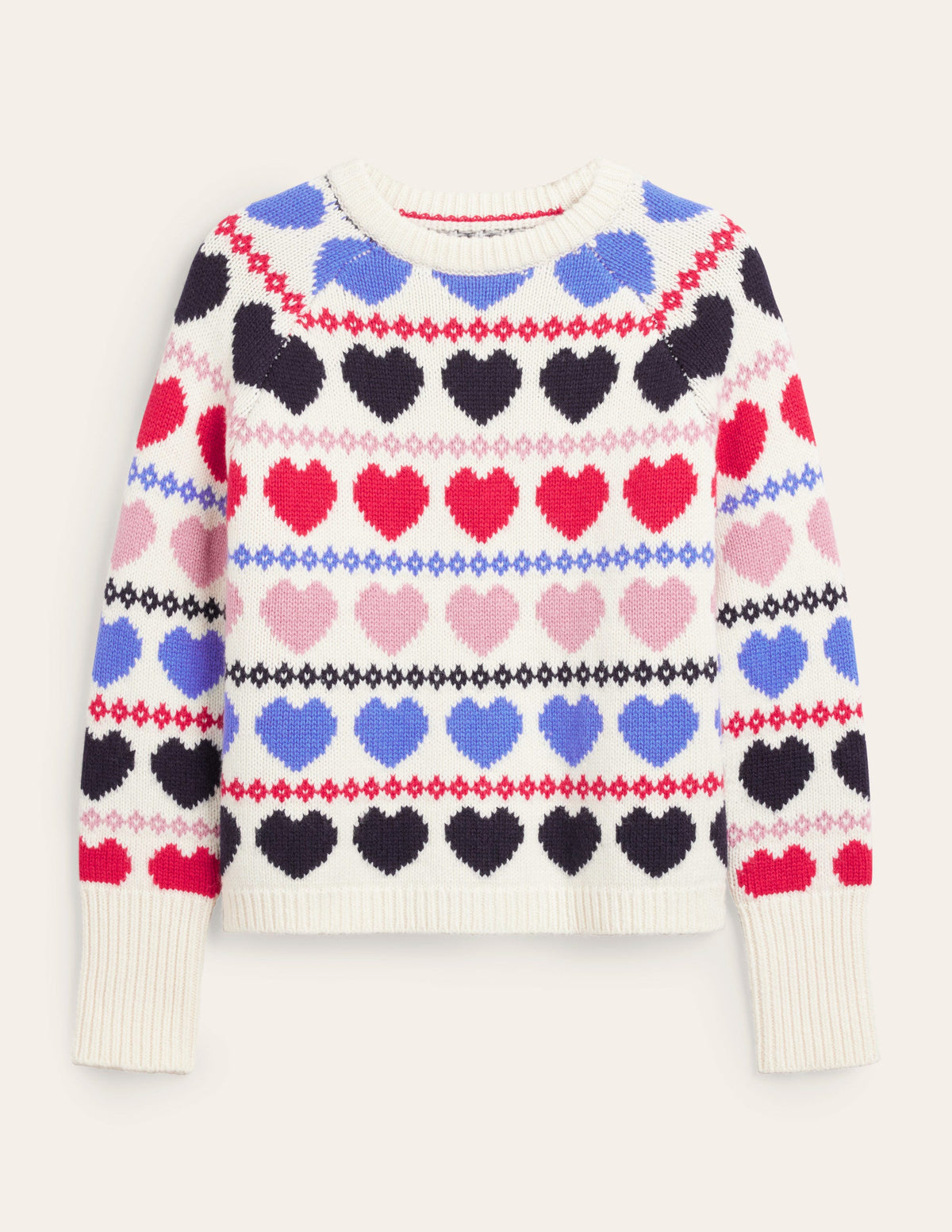 Fair-Isle-Grobstrickpullover-Naturweiß, Herz/Fair-Isle-Muster - Image 5