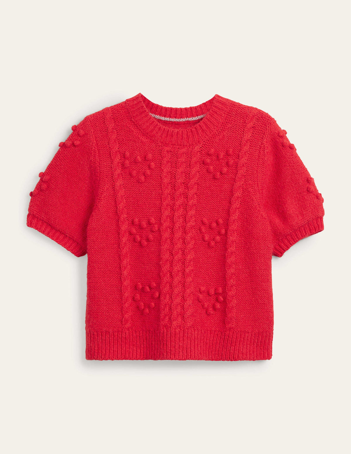 Valentine Strick-T-Shirt-Erdbeerkuchenrot - Image 6