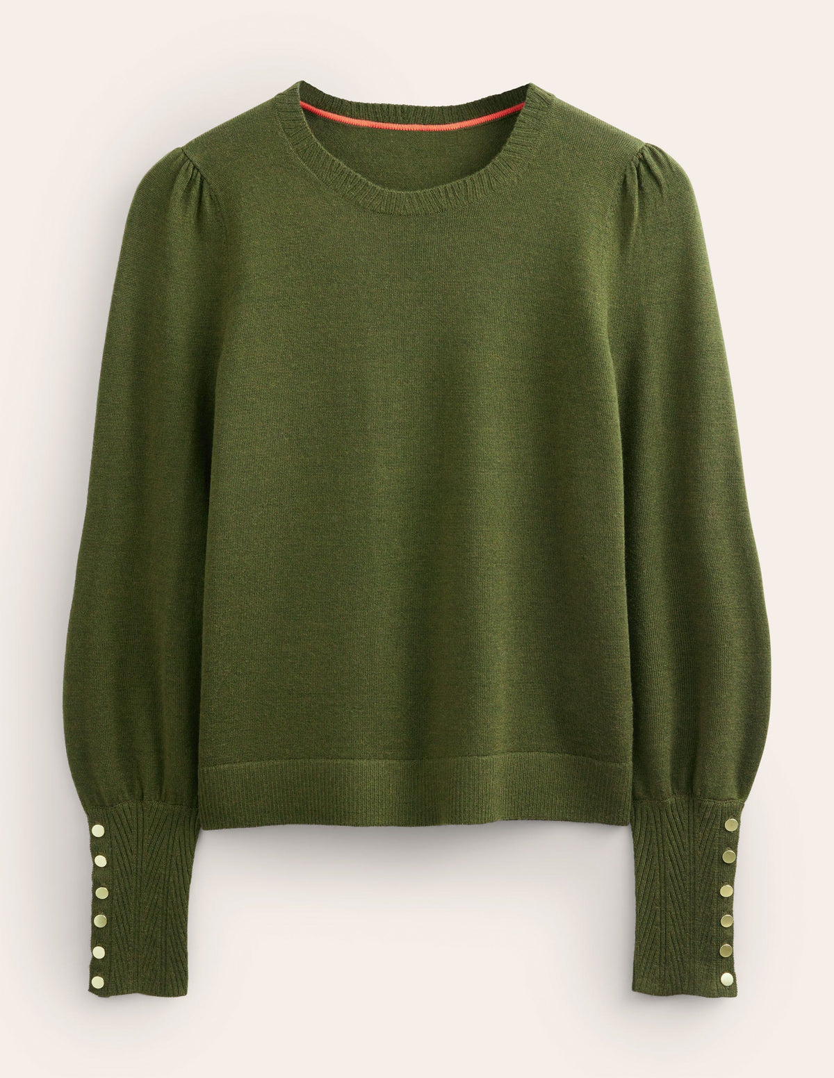 Merinopullover mit Manschetten zum Knöpfen-Khaki-6