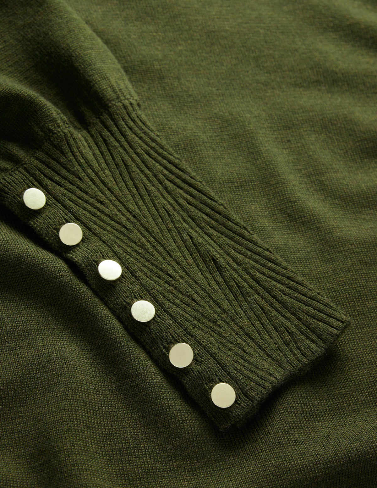 Merinopullover mit Manschetten zum Knöpfen-Khaki - Image 7