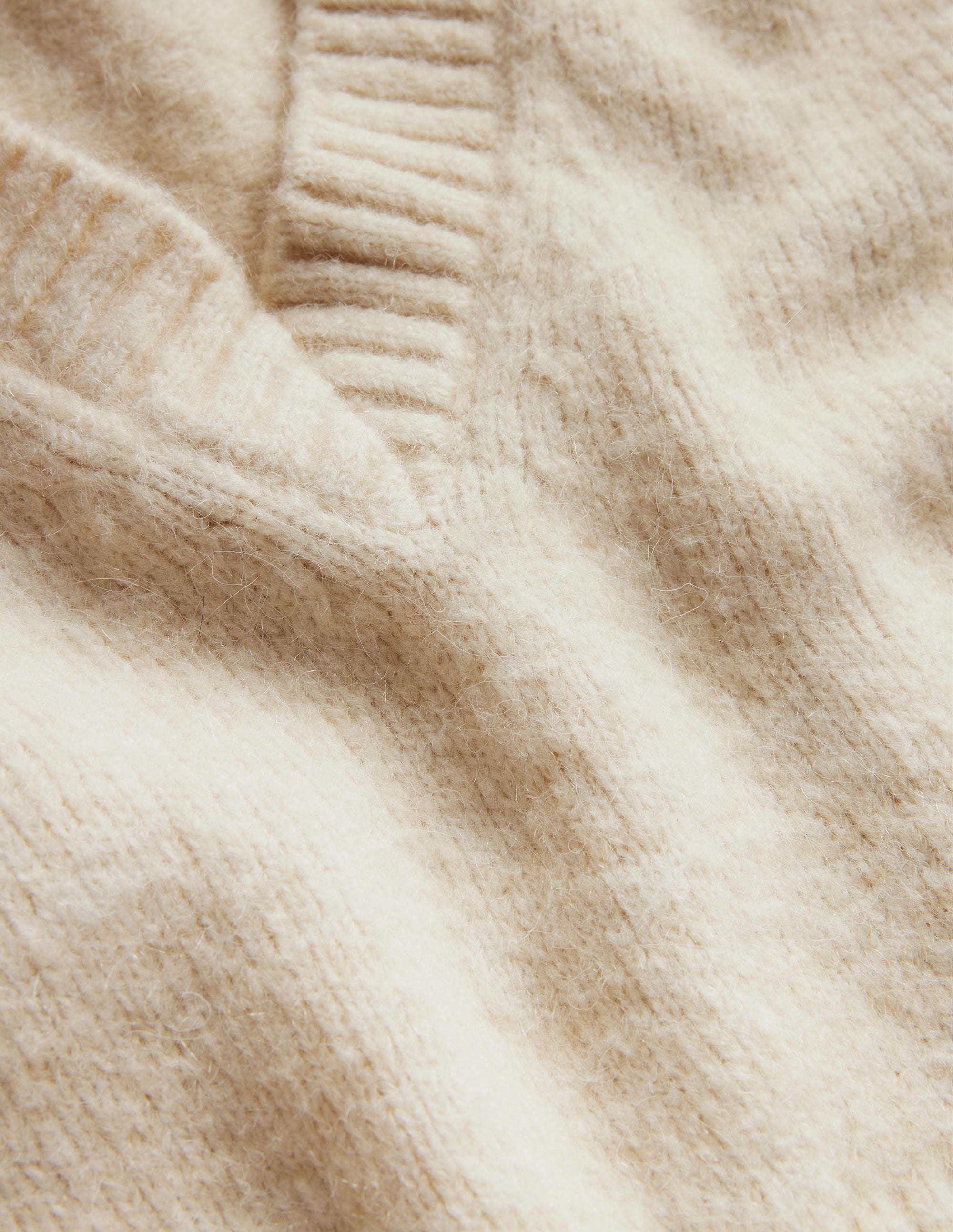 Kurz geschnittener Pullover mit V-Ausschnitt-Seilbraun - Image 7