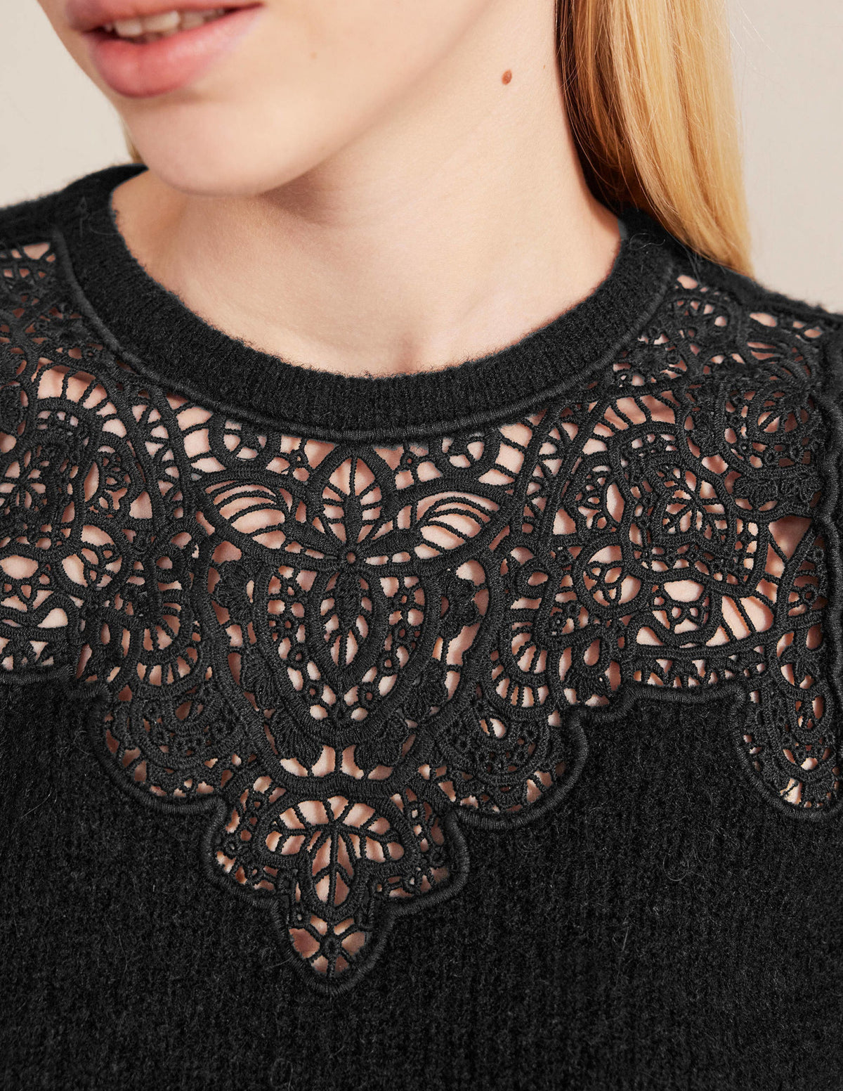 Bestickter Pullover-Schwarz - Image 2