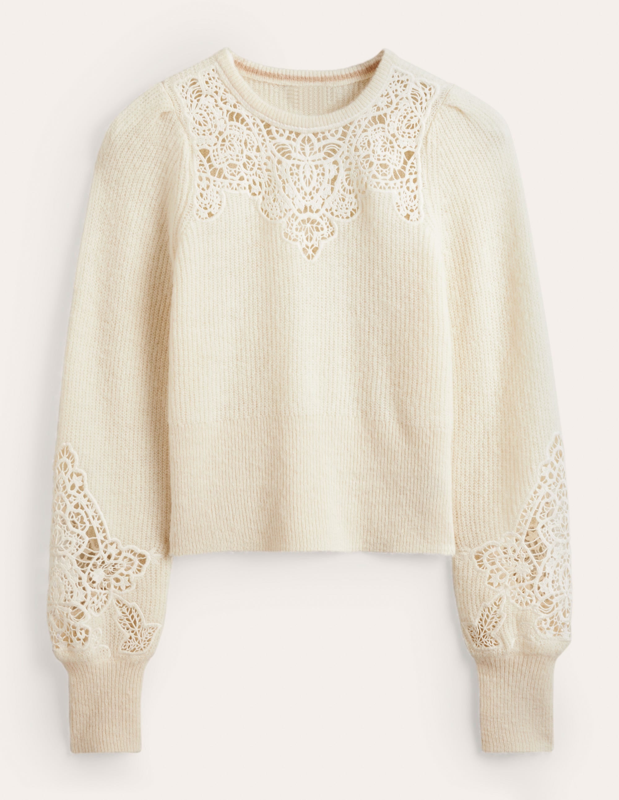 Bestickter Pullover-Naturweiß - Image 5