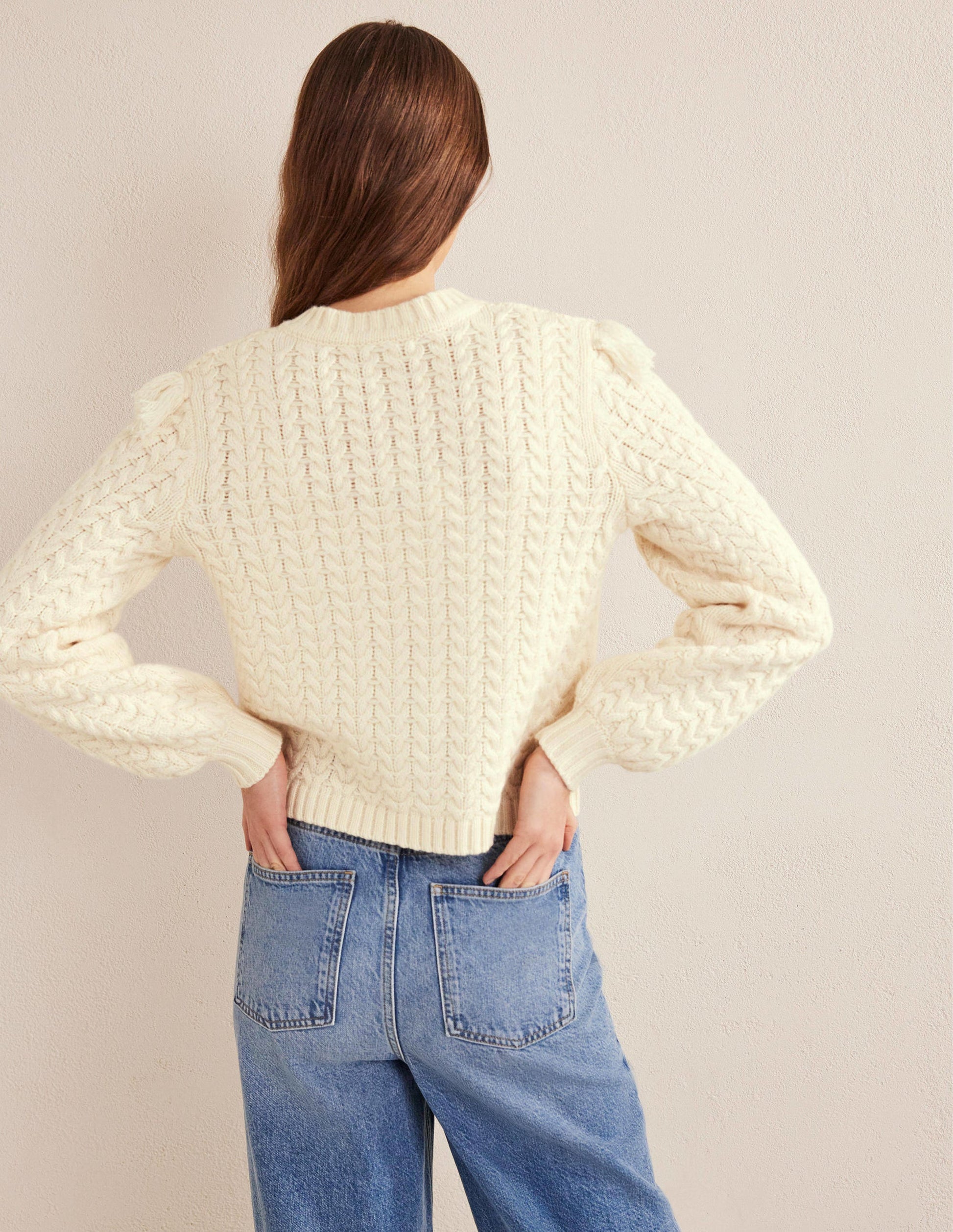 Oversize-Cardigan mit Fransen-Naturweiß-3