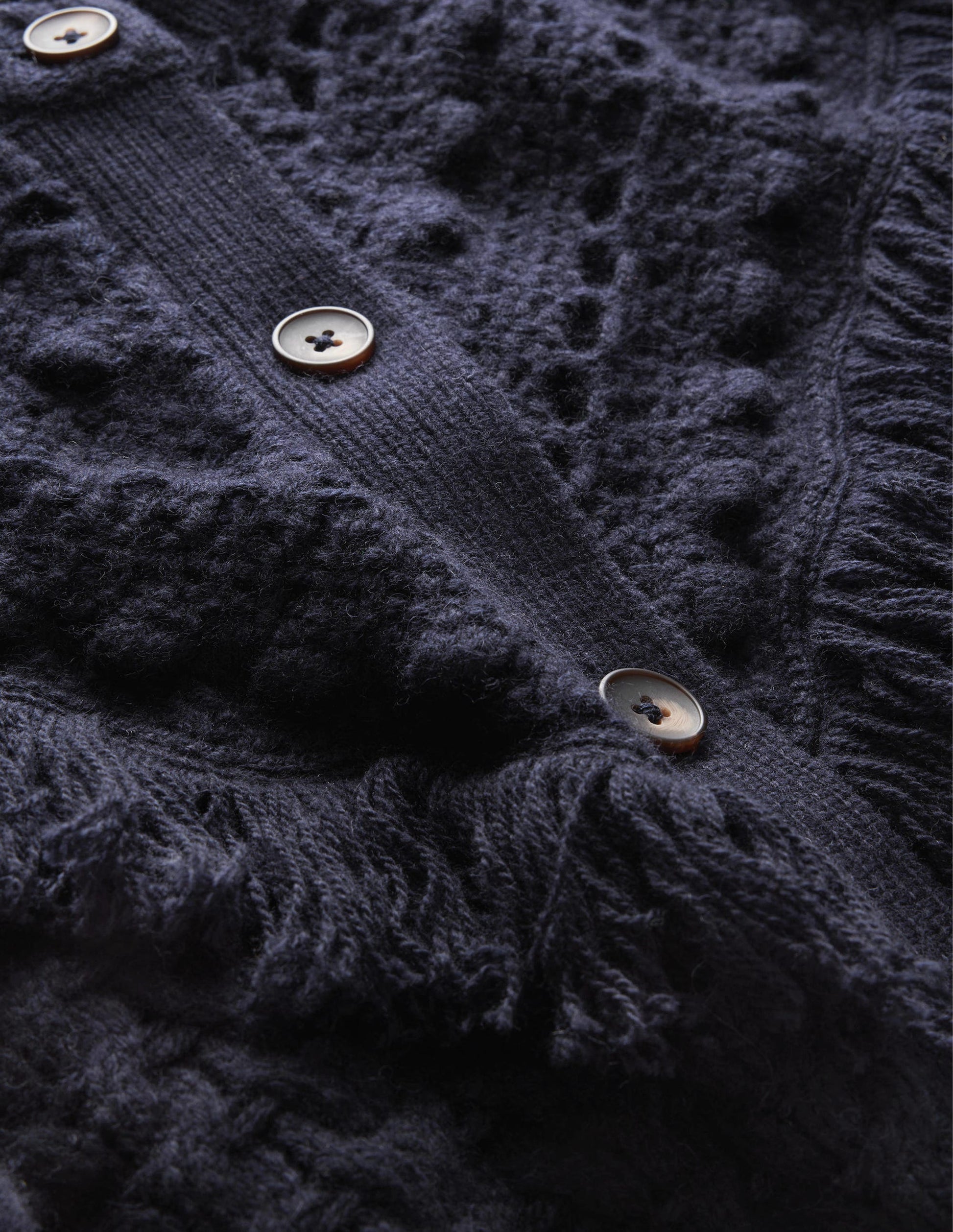 Oversize-Cardigan mit Fransen-Marineblau-7