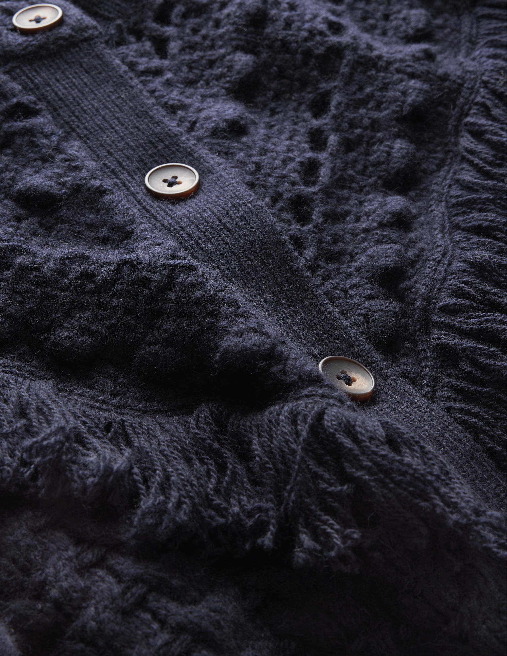 Oversize-Cardigan mit Fransen-Marineblau - Image 7
