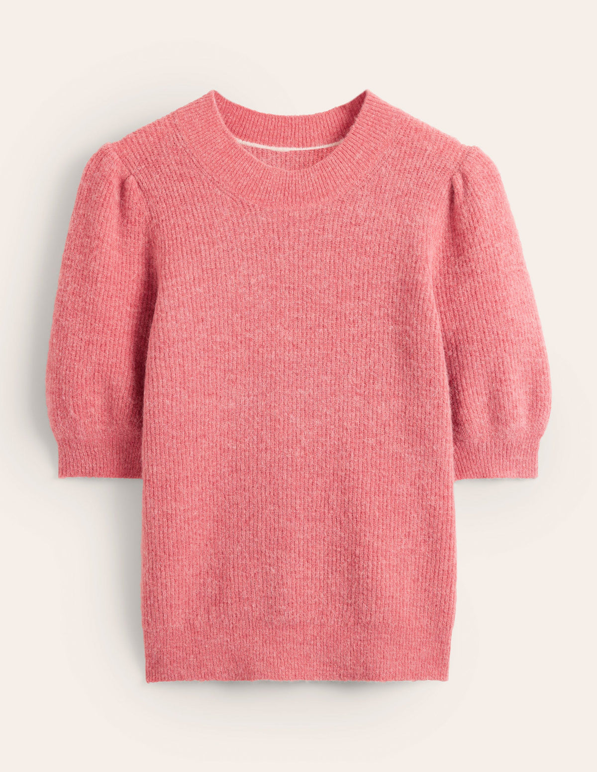 T-shirt côtelé duveteux-Rose délavé-5