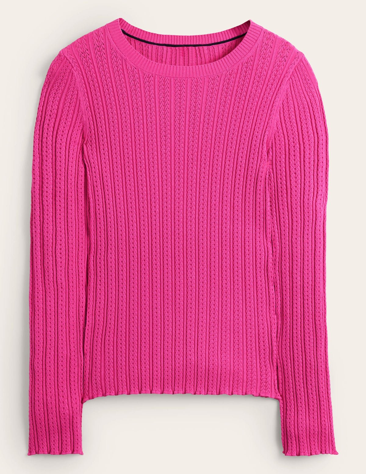 Langärmliges Rippstrickoberteil-Magenta - Image 5