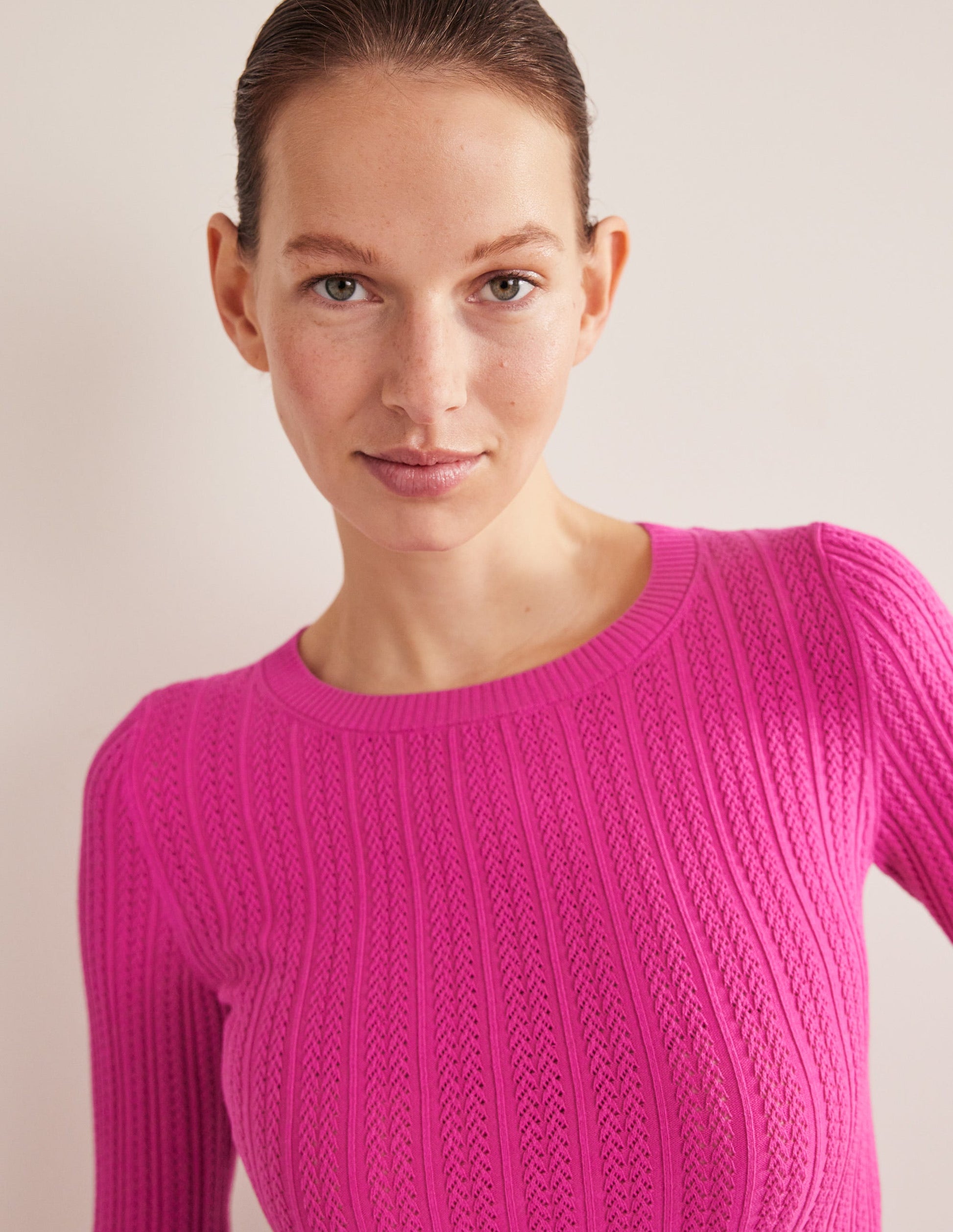 Langärmliges Rippstrickoberteil-Magenta-2