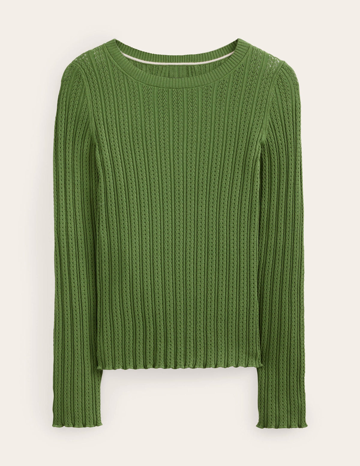 Ribbed Pointelle Top-Park Ranger - Image 2