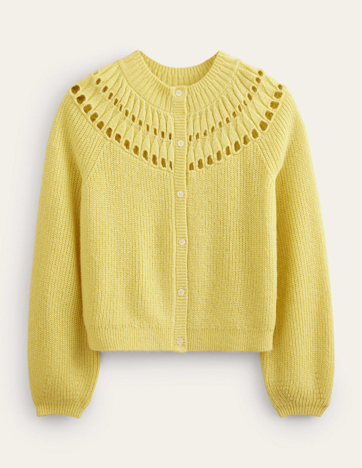 Cardigan mit hübschen Rüschen-Frühlingsgelb-2