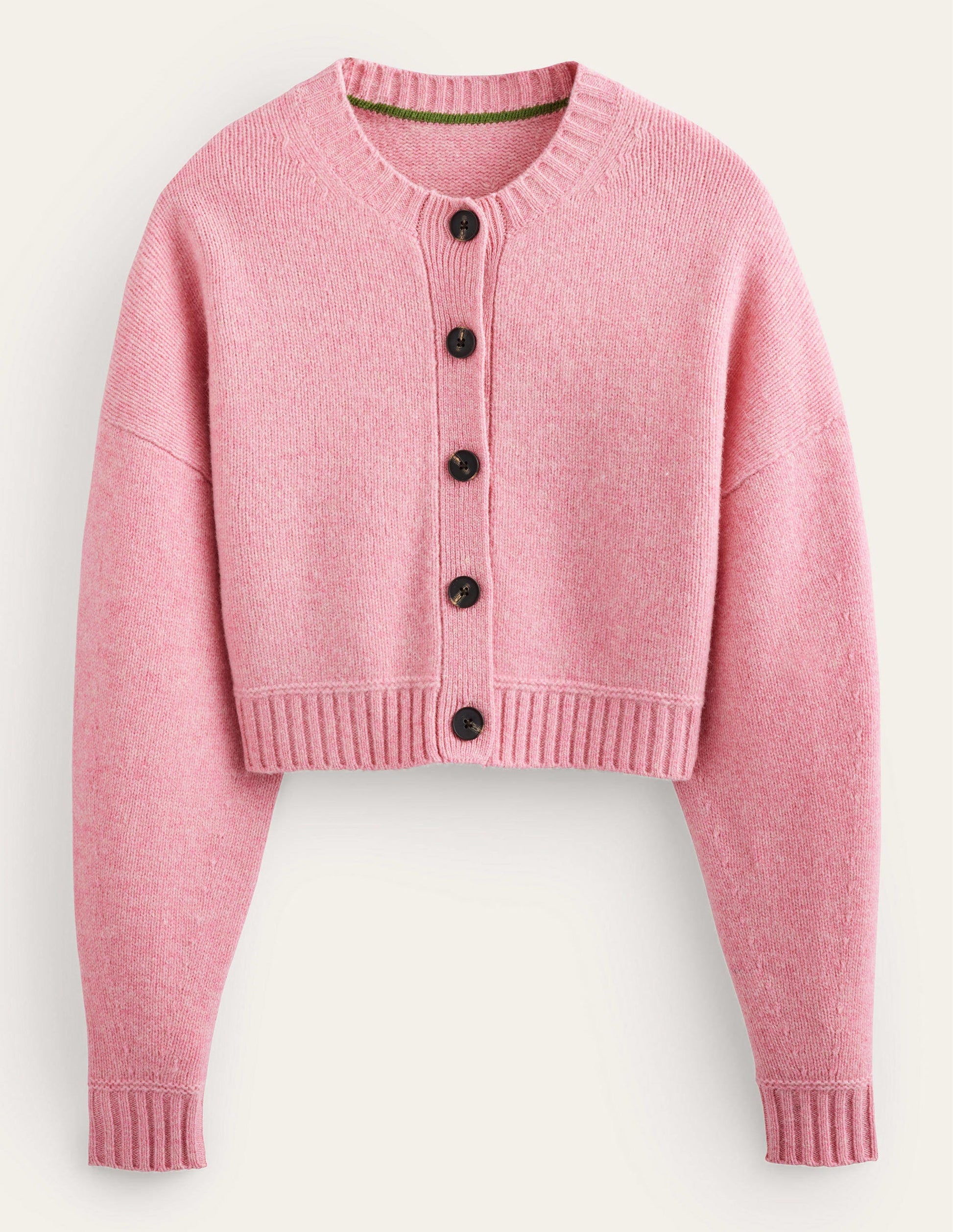 Brushed Wool Cropped Cardigan-Pink Lemonade-6