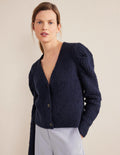 Engineered Rib Cardigan-Navy