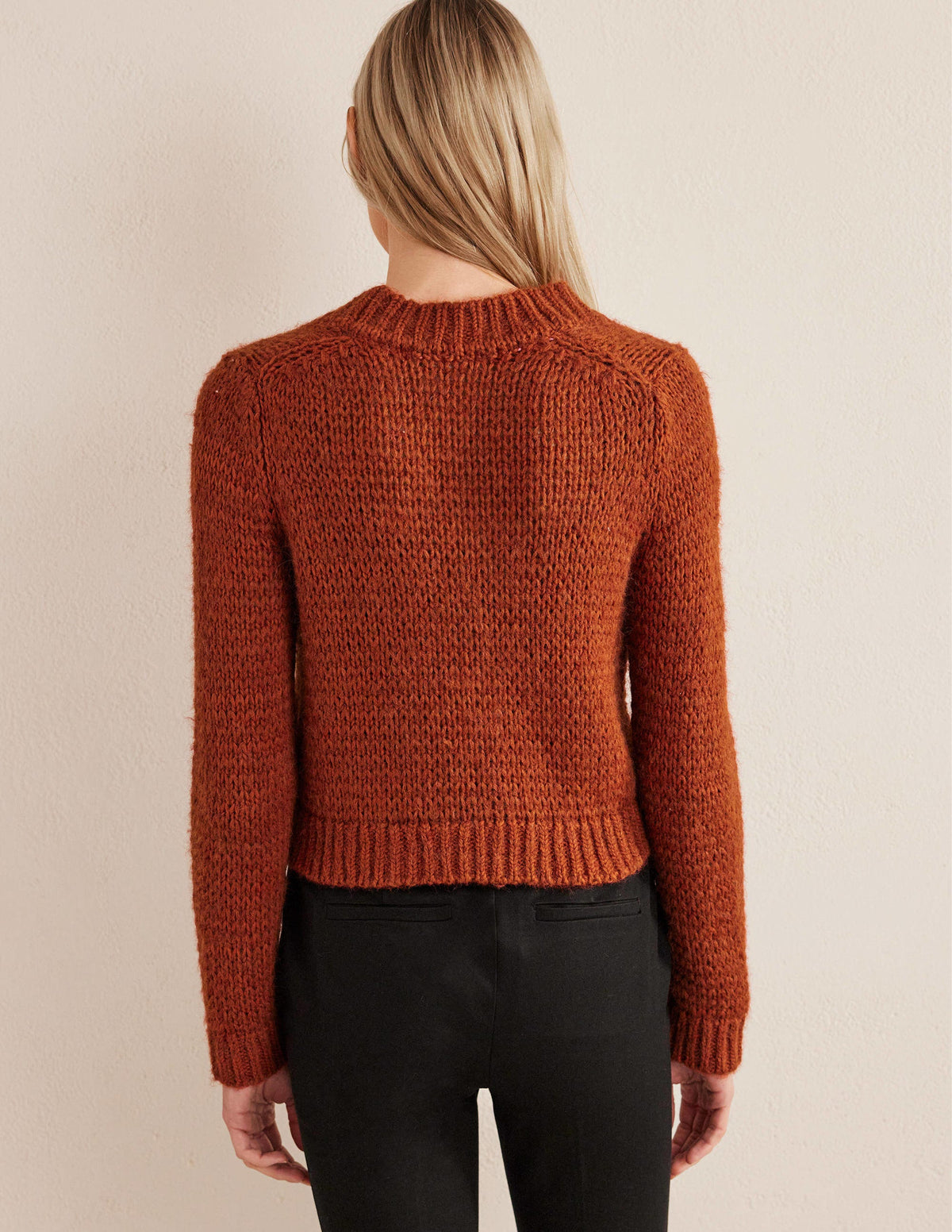 Strick-Cardigan mit offenen Maschen-Rostrot-3