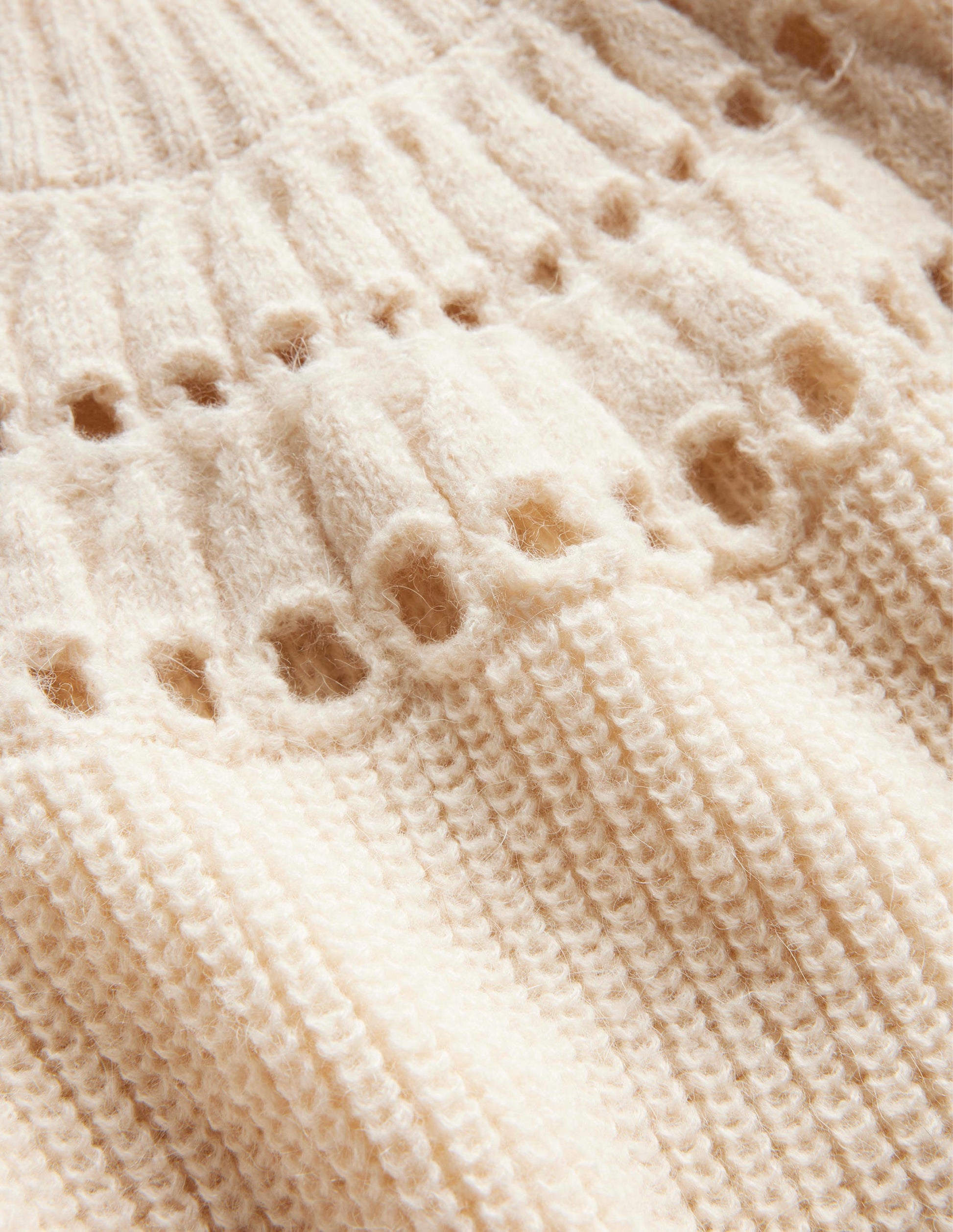 Pullover mit hübschen Rüschen-Naturweiß Meliert-6