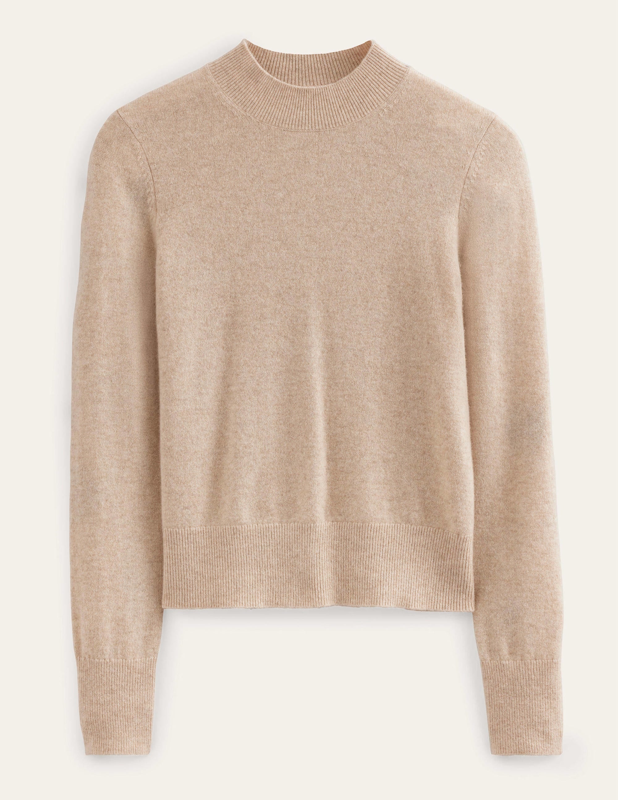 Kaschmirpullover mit Stehkragen-Mausbraun Melange - Image 6