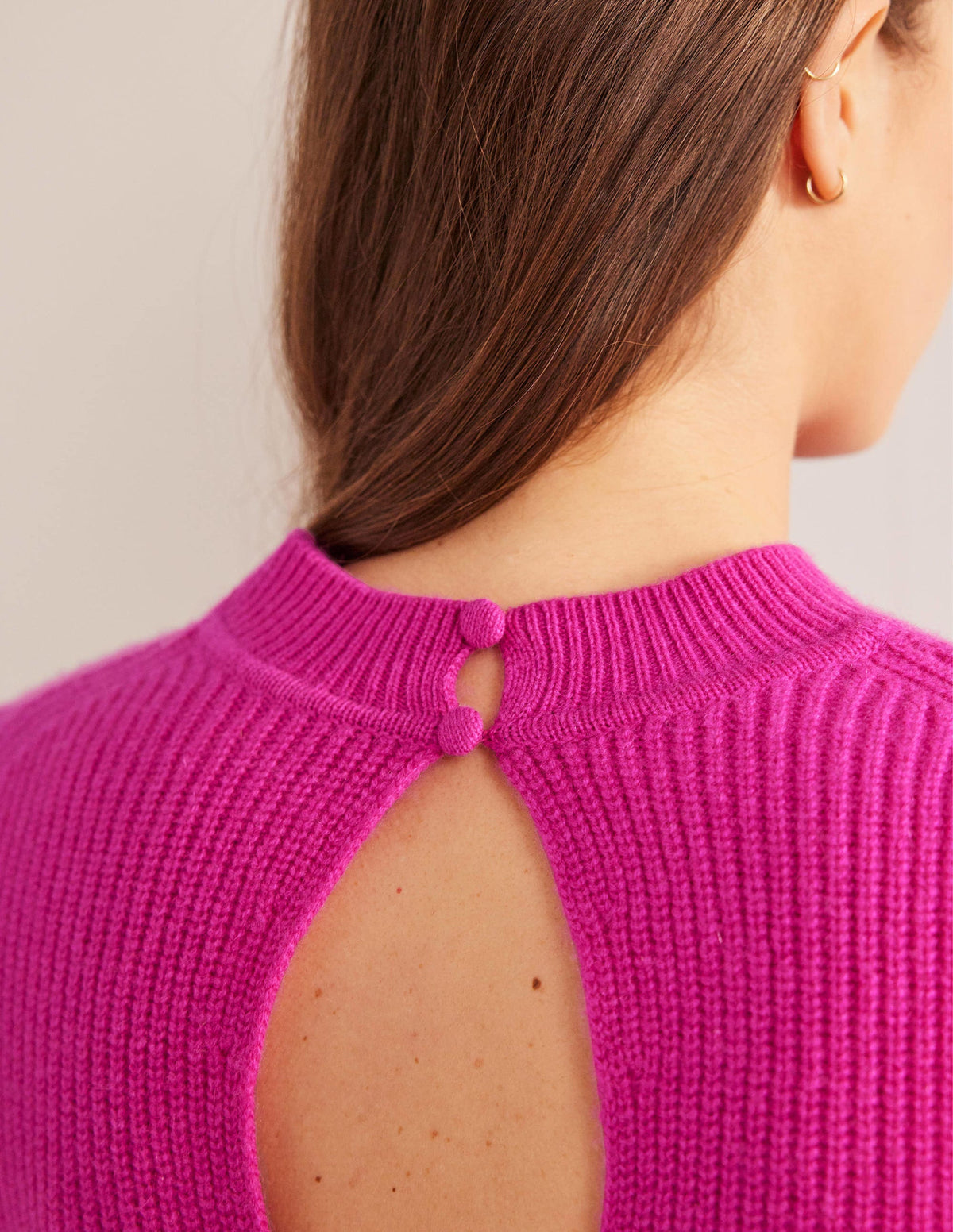 Key-Hole Cashmere Jumper-Rose Violet-5