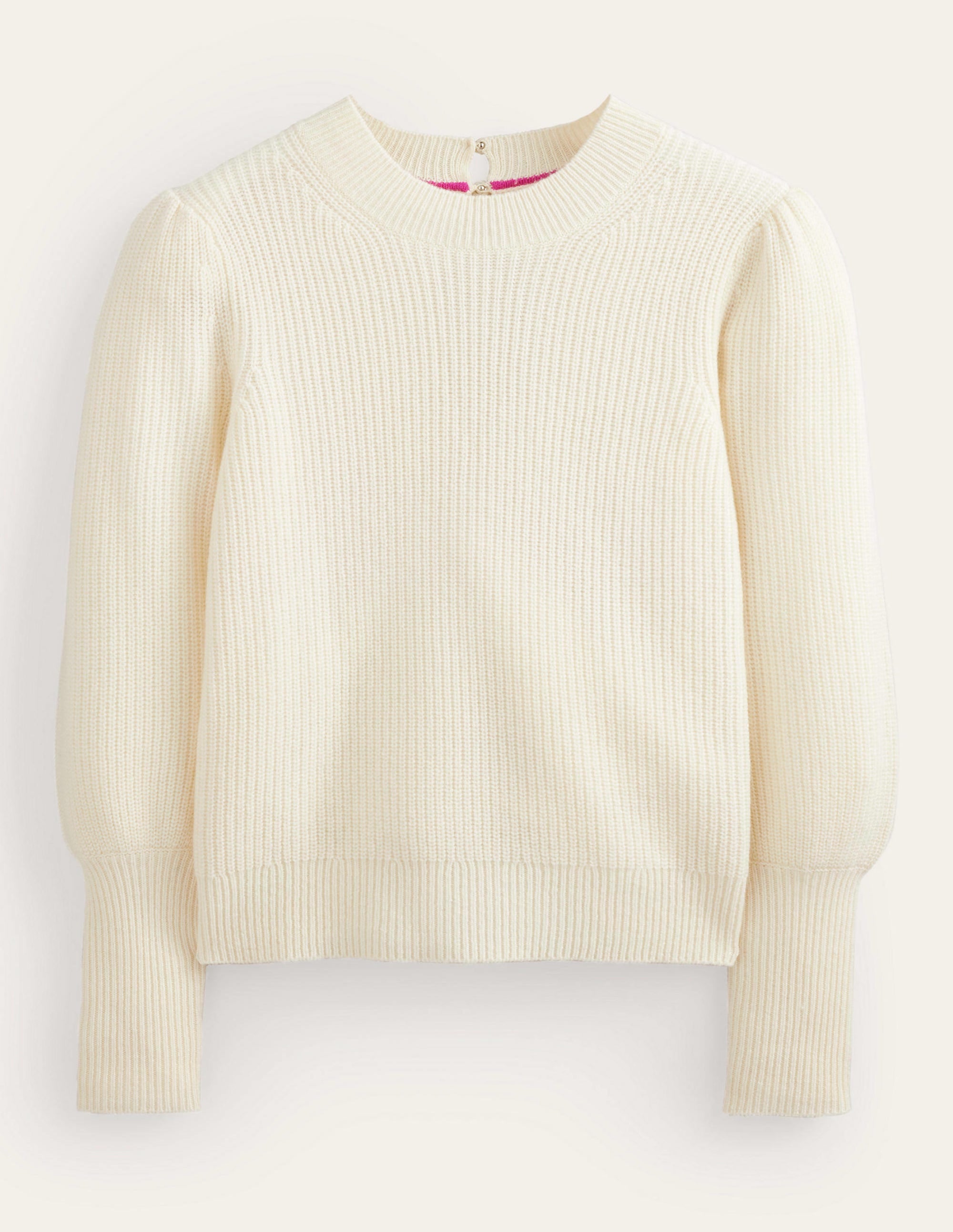 Kaschmirpullover mit Schlüssellochausschnitt-Warmes Naturweiß - Image 5