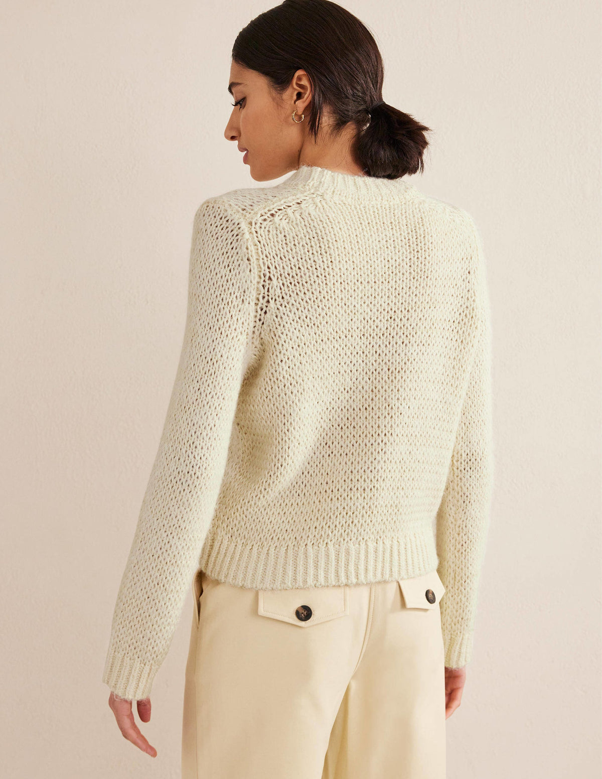 Pullover mit offenen Maschen-Warmes Naturweiß-3