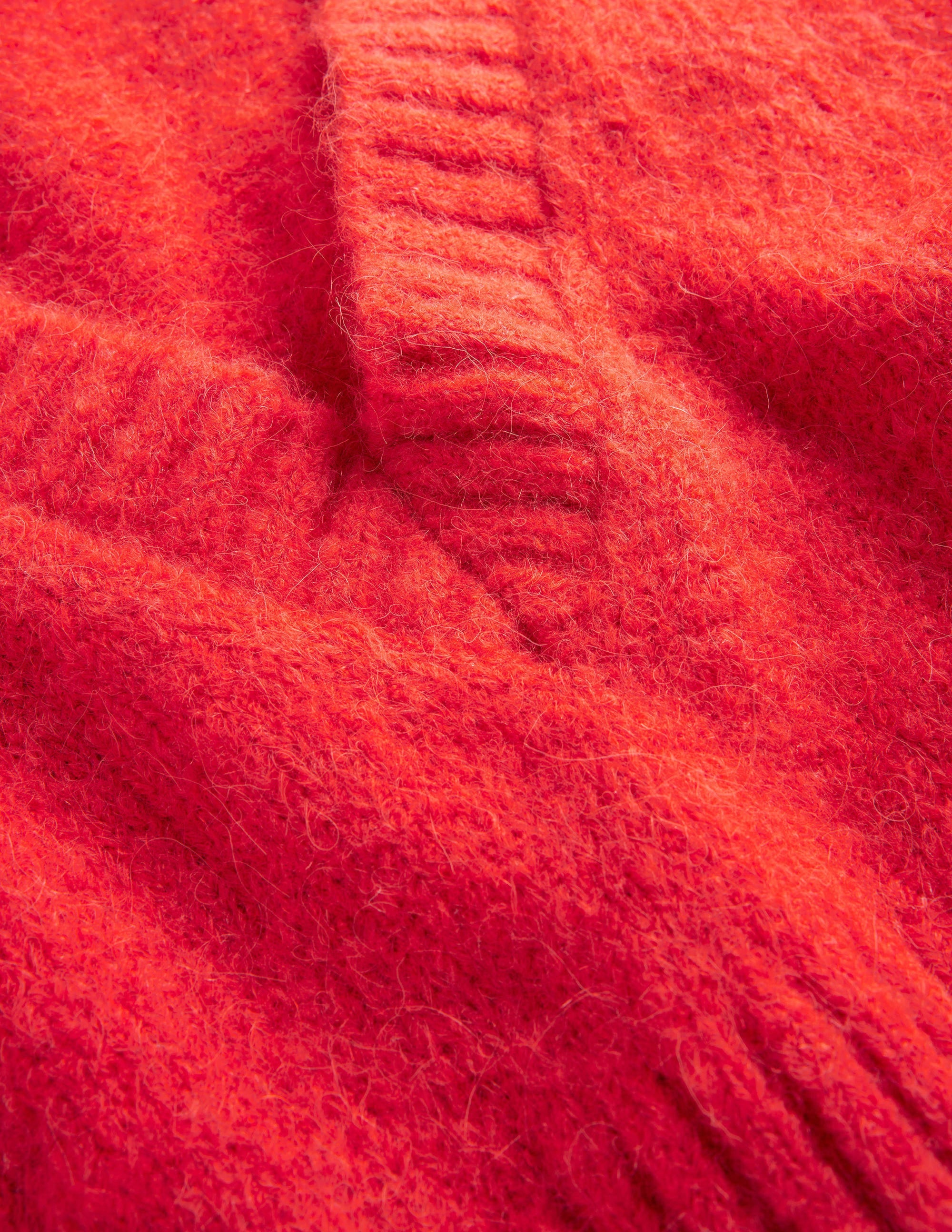 Fluffy Cropped V-Neck Tank Top-Tomato - Image 6