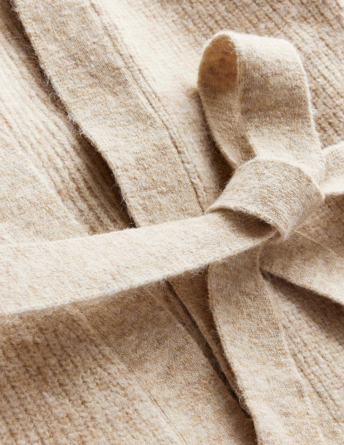 Flauschiger Cardigan mit Gürtel-Mausbraun Melange-7
