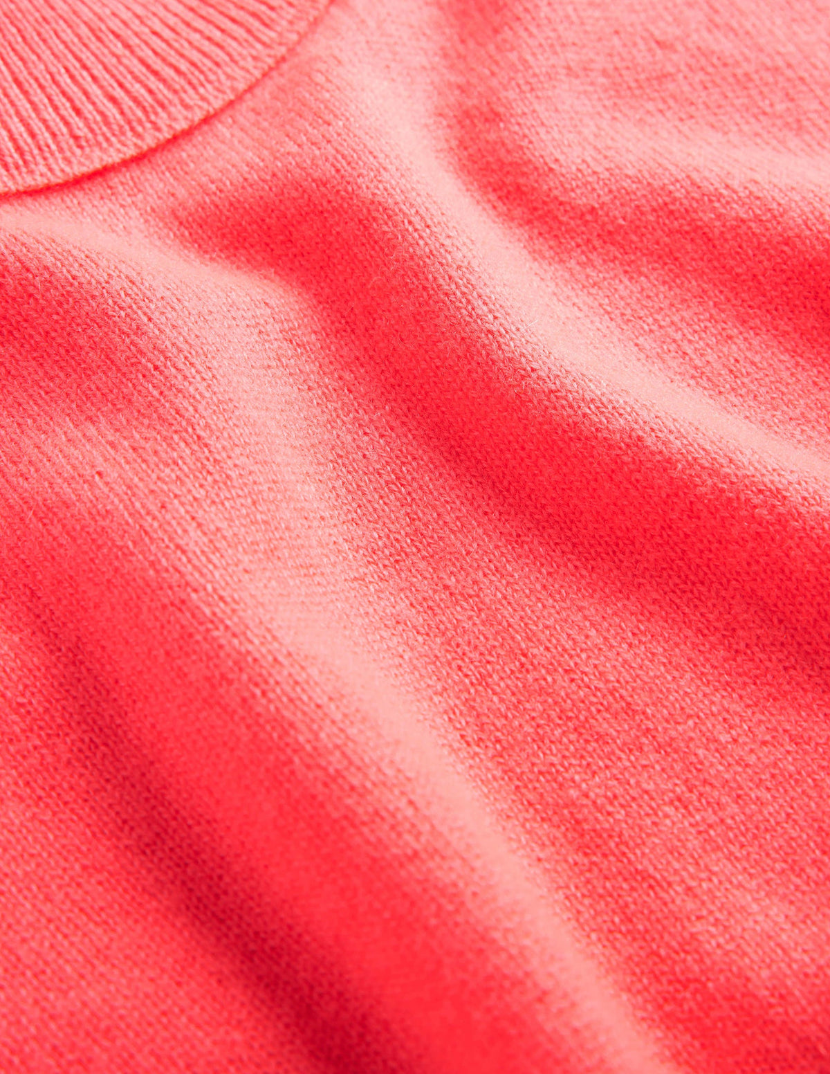 Kaschmirpullover mit Puffärmeln-Helles Wassermelonenrot-7