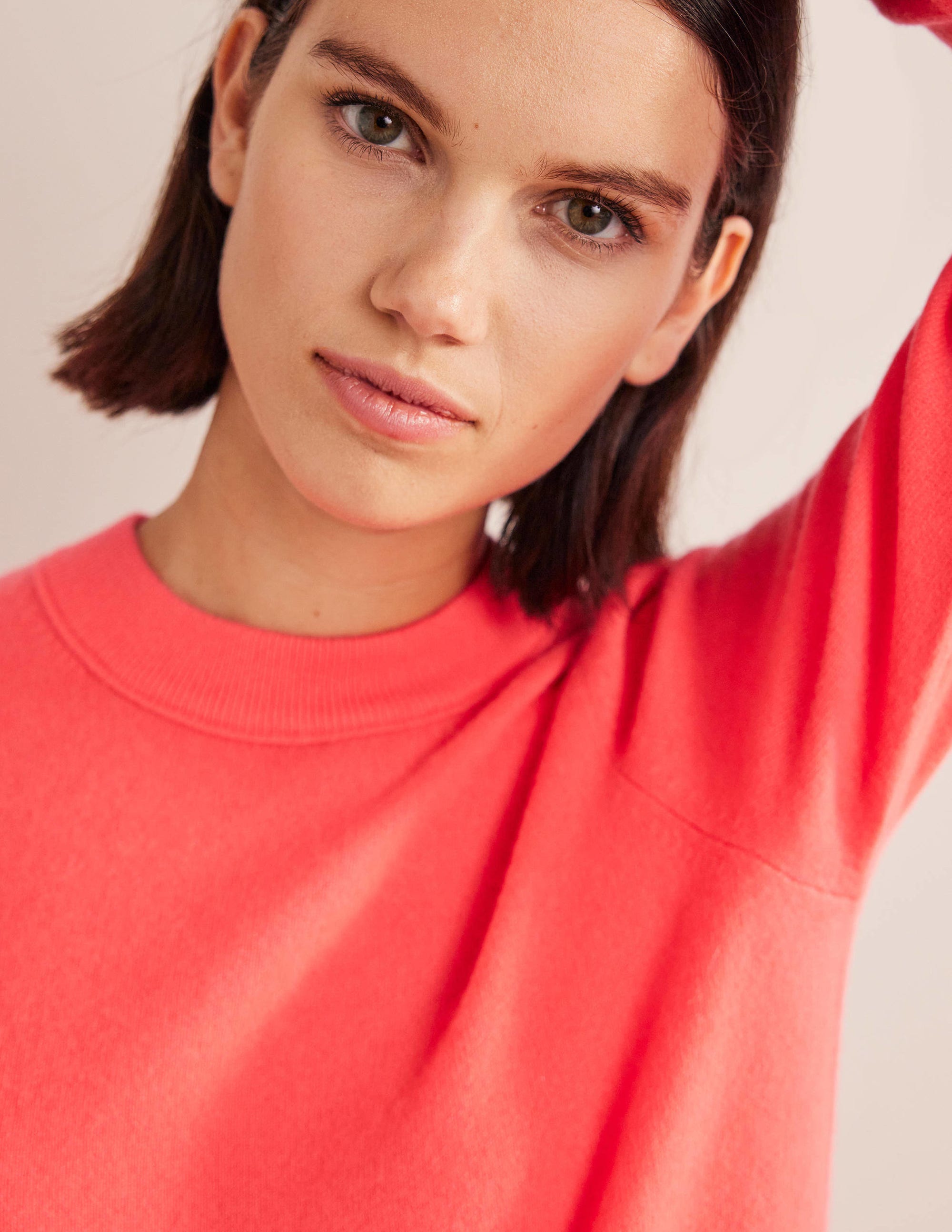 Kaschmirpullover mit Puffärmeln-Helles Wassermelonenrot - Image 5