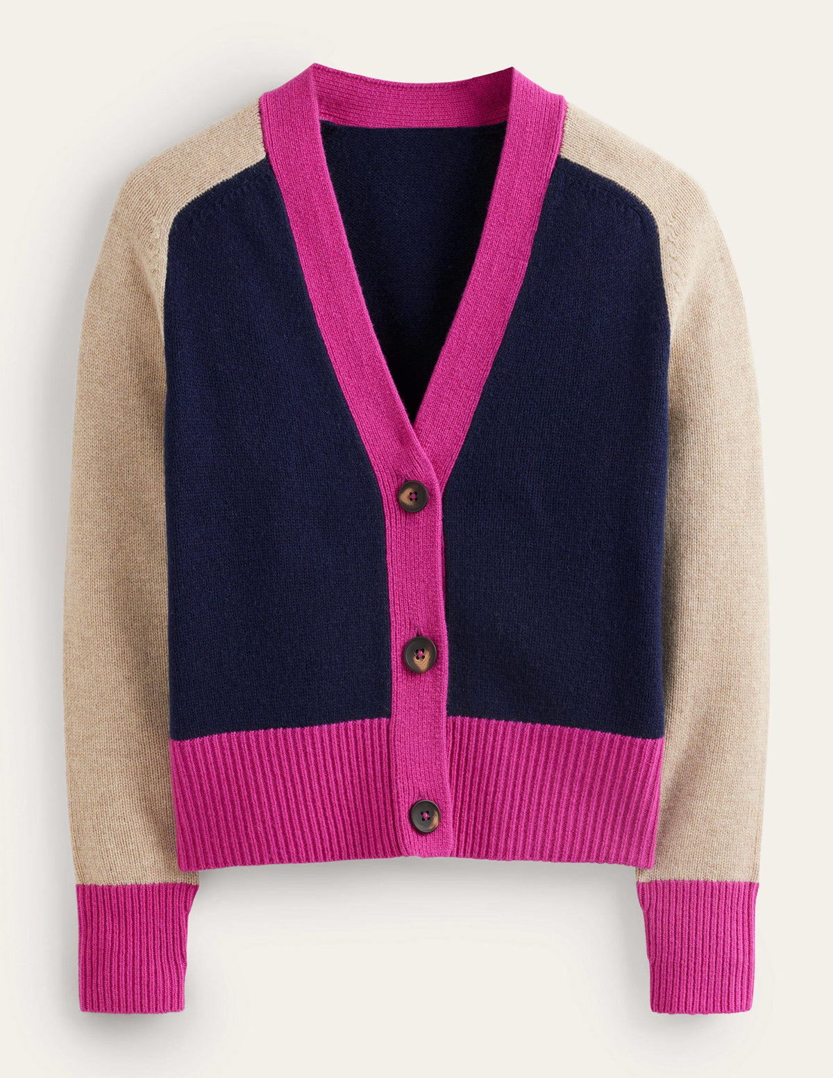 Olivia Merino-Strickjacke-Französisches Marineblau Blockfarben-5