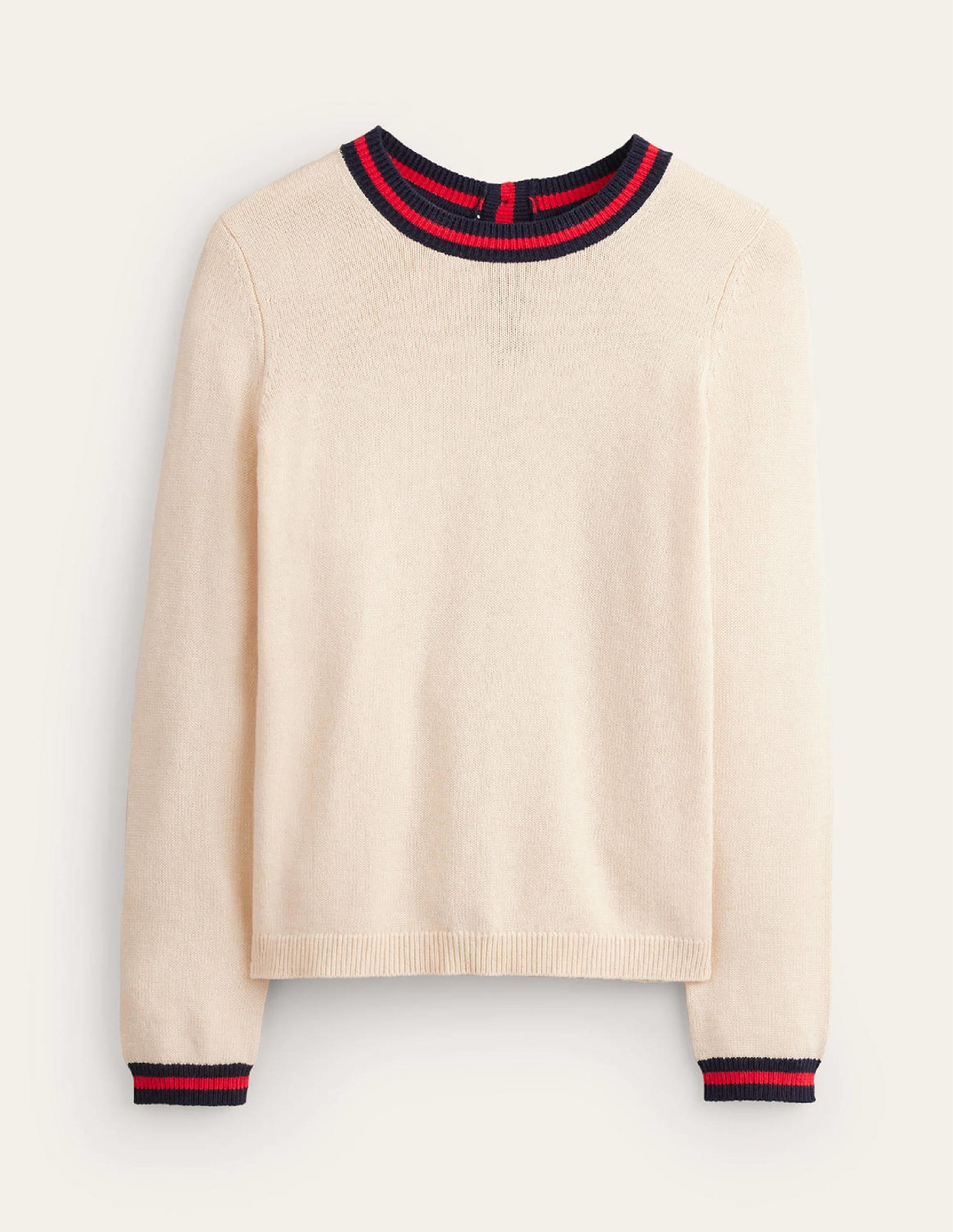 Cecily Pullover mit Knöpfen am Rücken-Warmes Naturweiß, Markenstreifen - Image 5