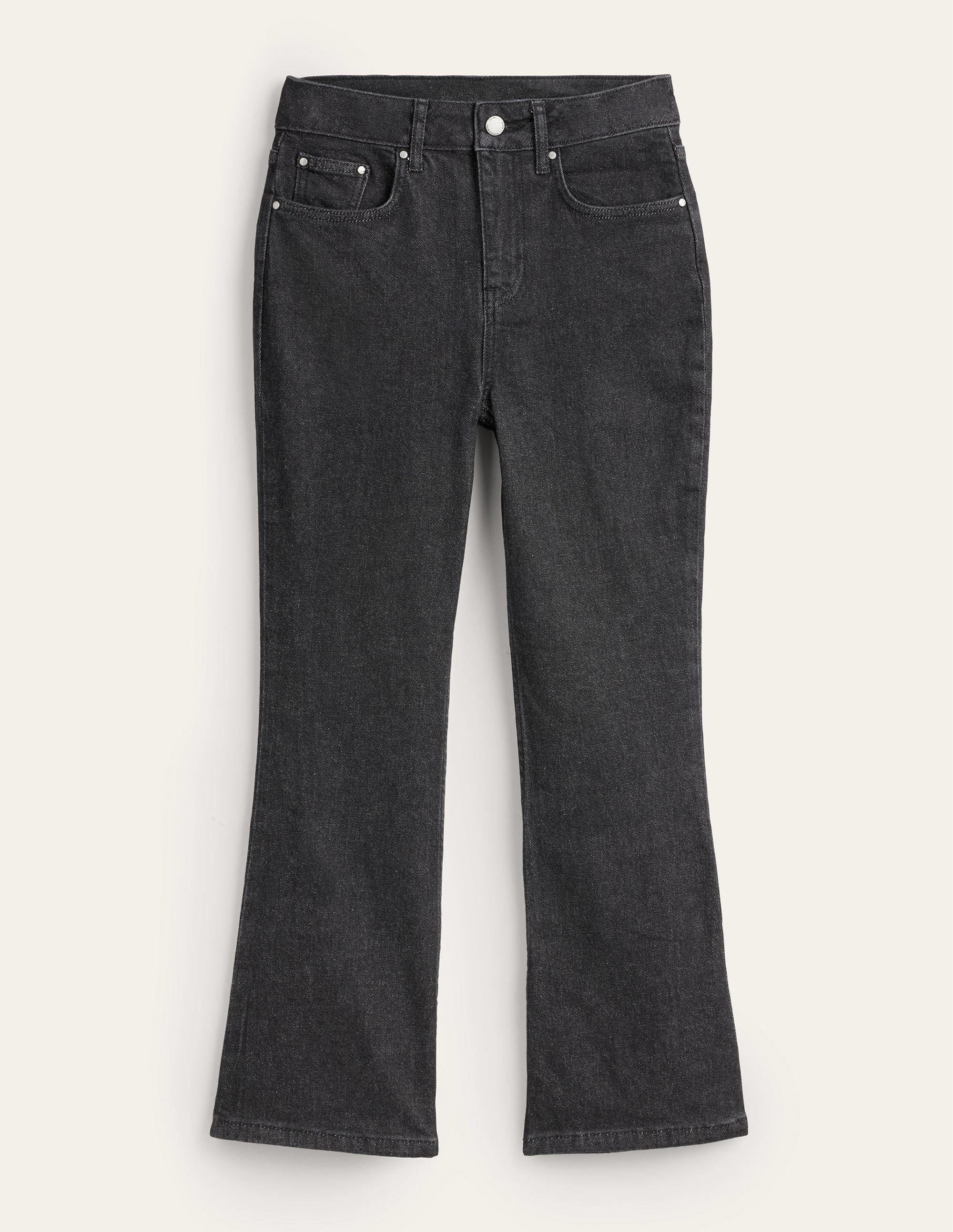 Anliegende 7/8-Jeans mit Schlag-Schwarz - Image 7