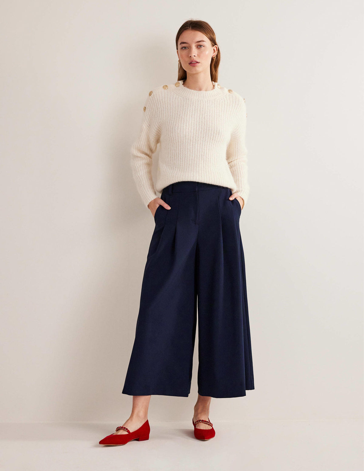Hoch geschnittene Culotte-Marineblau - Image 1