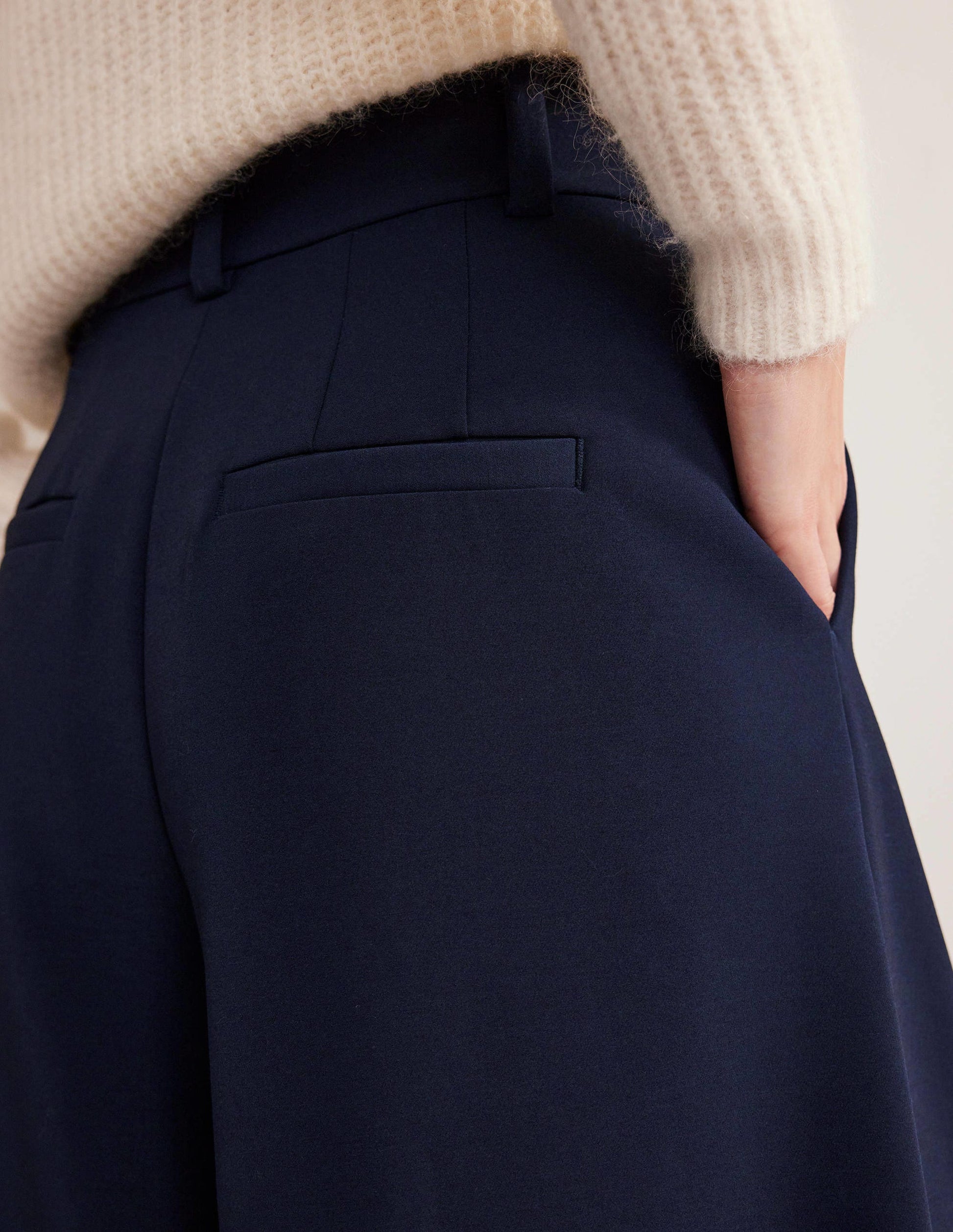 Hoch geschnittene Culotte-Marineblau-2