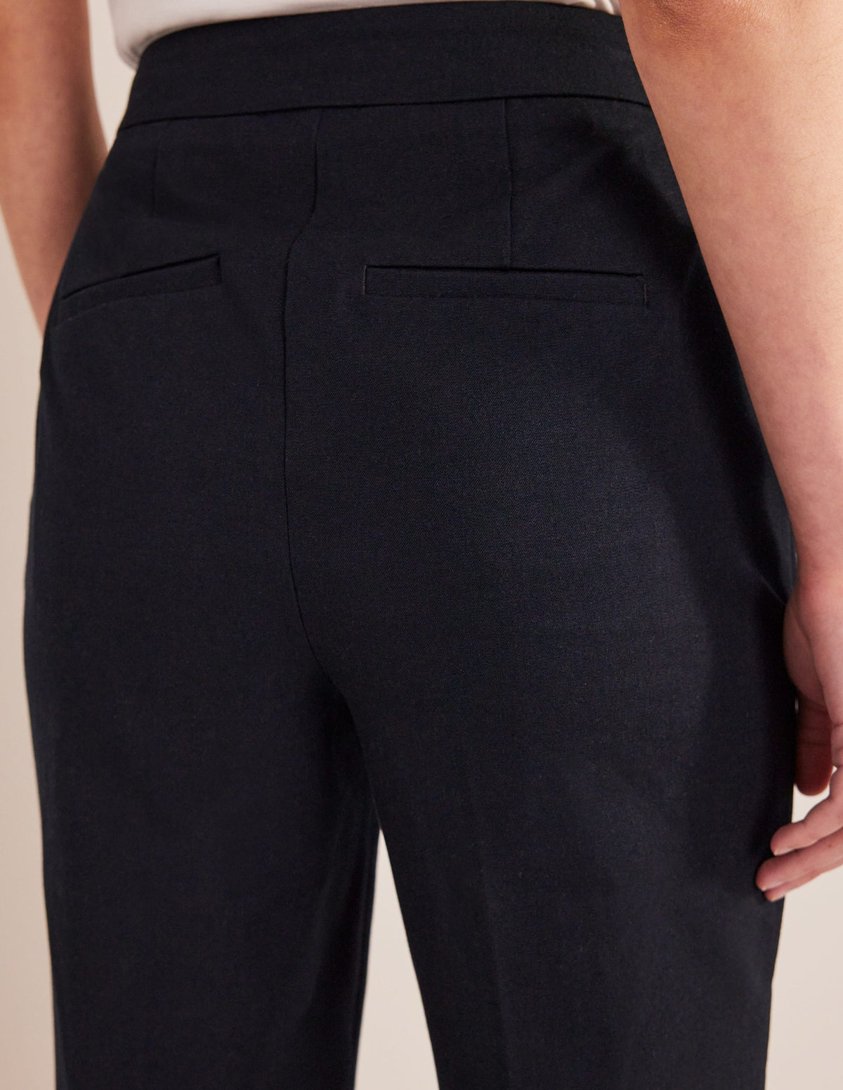 Pantalon droit en bi-stretch-Bleu marine - Image 2